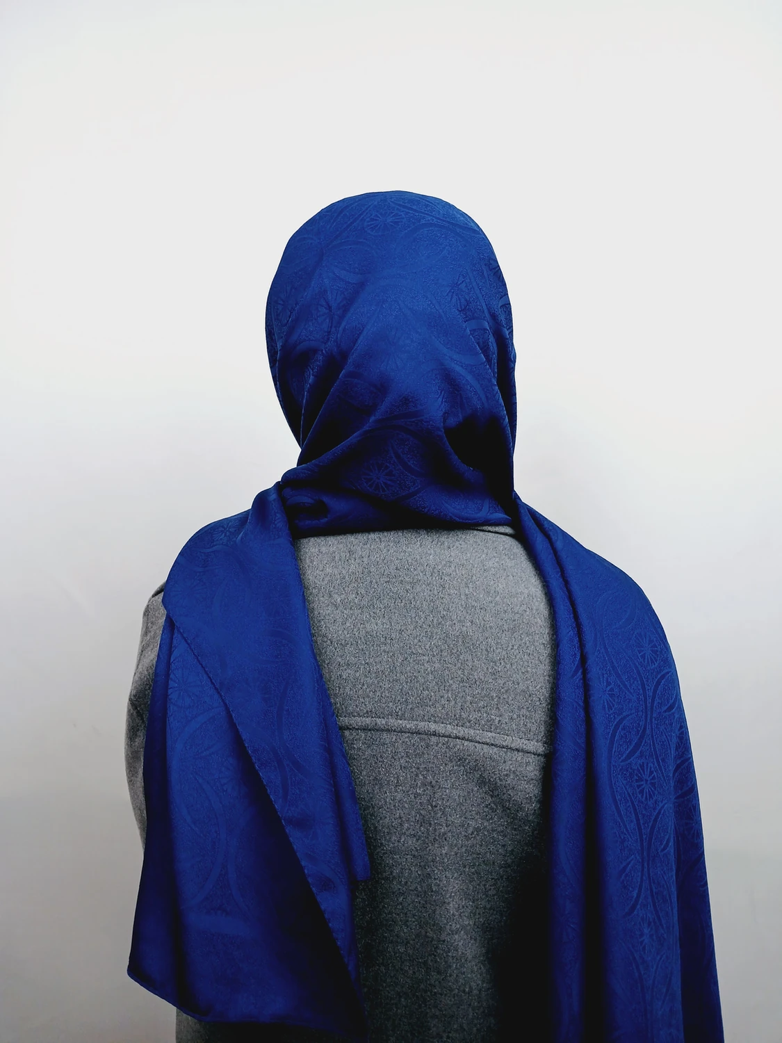 Çiçek Jakarli Lacivert Şal