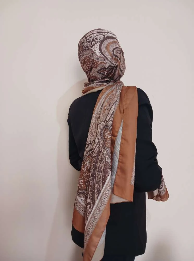 Etnik Desen Kahverengi Şal