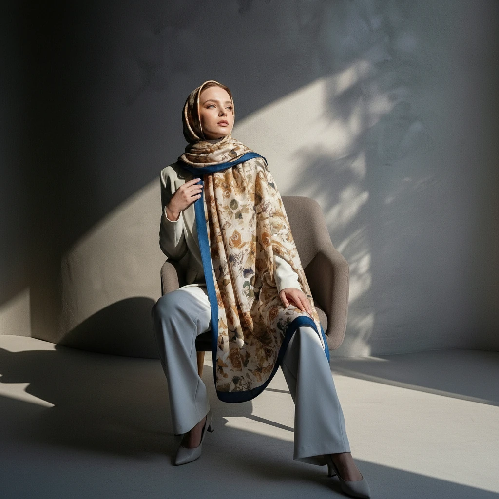 Pastel Çiçek Desenli Sal