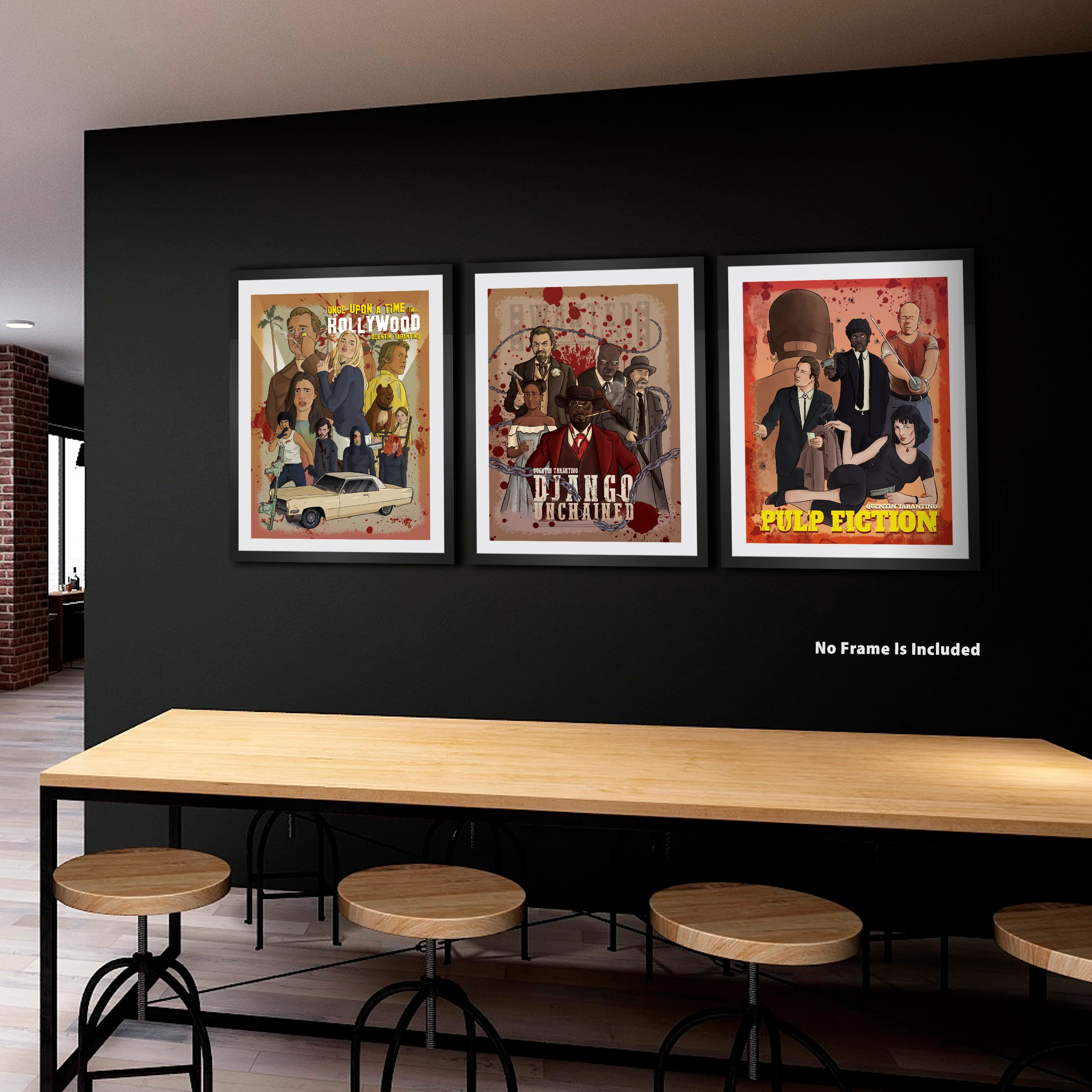 Quentin Tarantino Masterpiece Collection Movie Poster Set (6-Pack) - Pulp Fiction, Kill Bill, Django, Hateful Eight, Inglourious Basterds, Once Upon a Time in Hollywood - 11x14" Unframed Art Print on 350gsm Card)