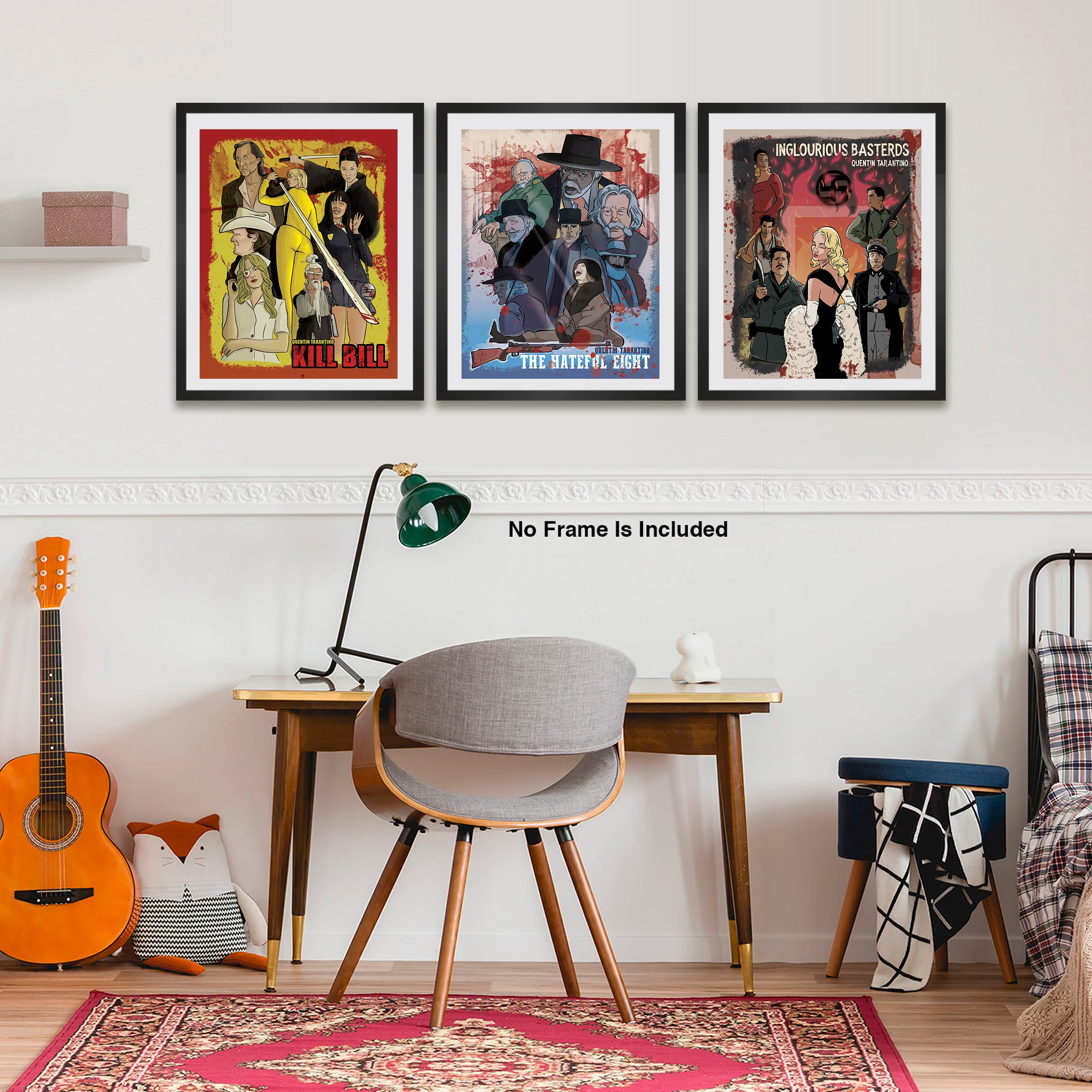 Quentin Tarantino Masterpiece Collection Movie Poster Set (6-Pack) - Pulp Fiction, Kill Bill, Django, Hateful Eight, Inglourious Basterds, Once Upon a Time in Hollywood - 11x14" Unframed Art Print on 350gsm Card)