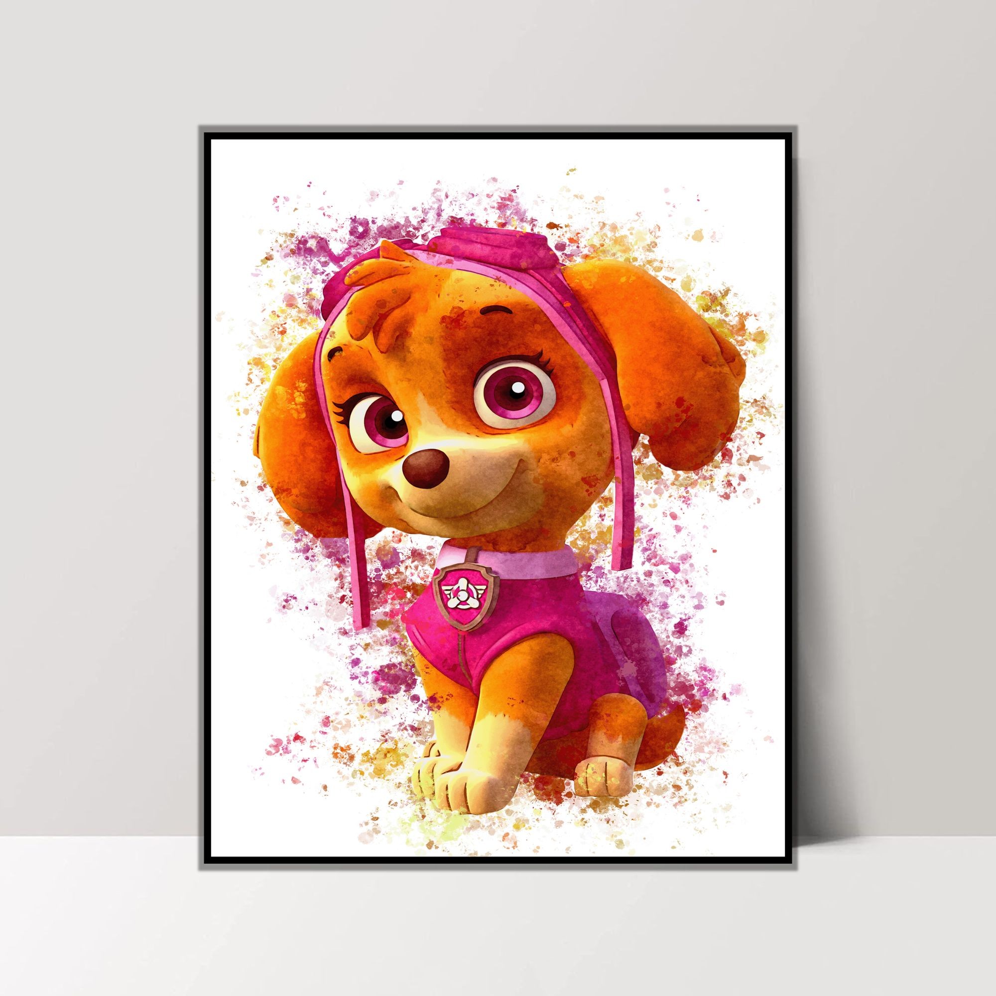 Paw Patrol Posters & Prints - 8x10 Inches UNFRAMED Set of 9 Puppy Wall Art for Teen Boys Room and Girls Bedroom Decor - Rubble, Zuma, Skye, Rocky,Marshall, Everest, Chase, Ryder Prints Birthday Gifts for Kids Room and Nursery