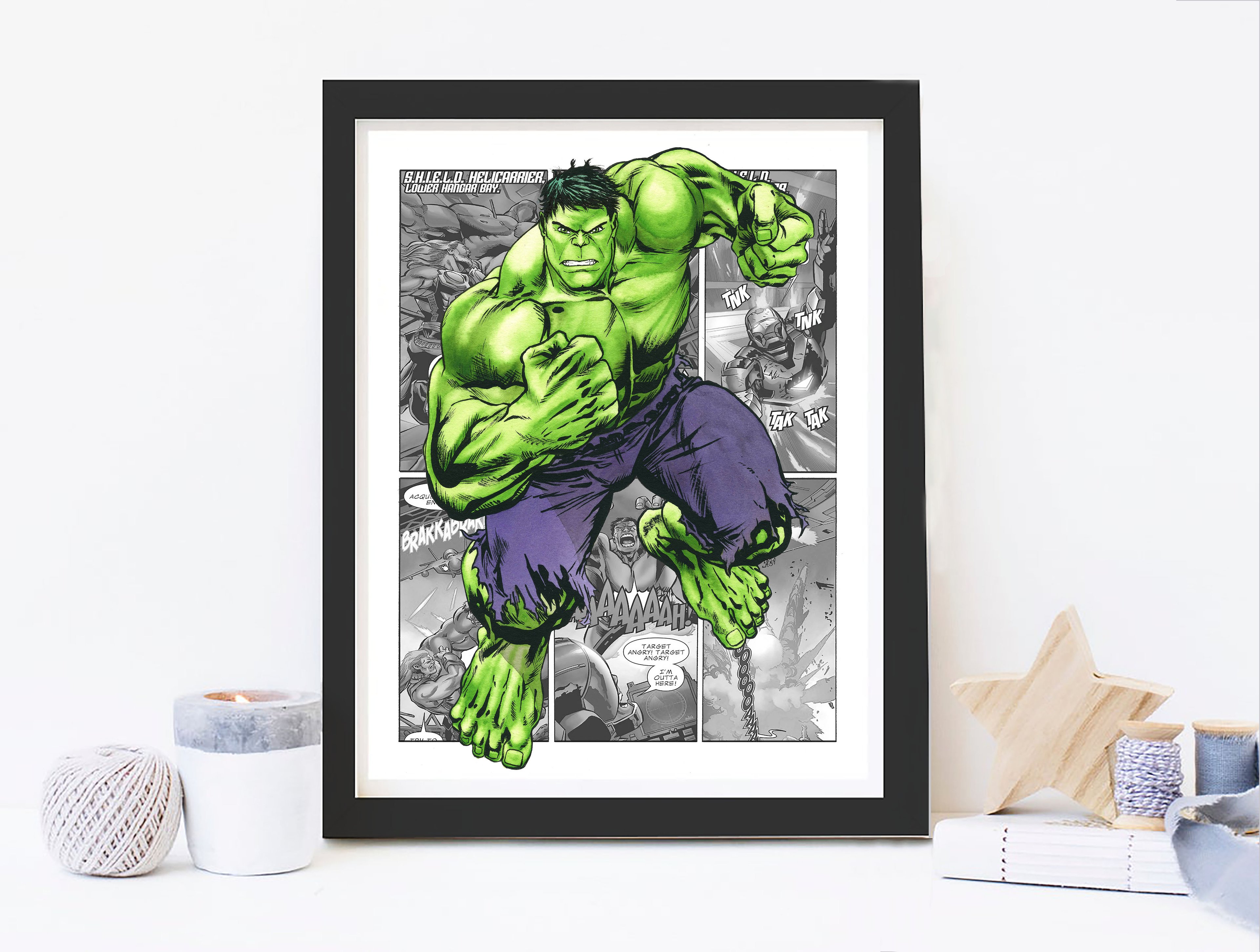 Superhero Marvel Avengers Colored Posters & Prints - 8x10 Inches UNFRAMED Set of 9 Wall Art for Teen Boys Room and Girls Bedroom Decor - Birthday Gifts for Kids Room and Nursery.