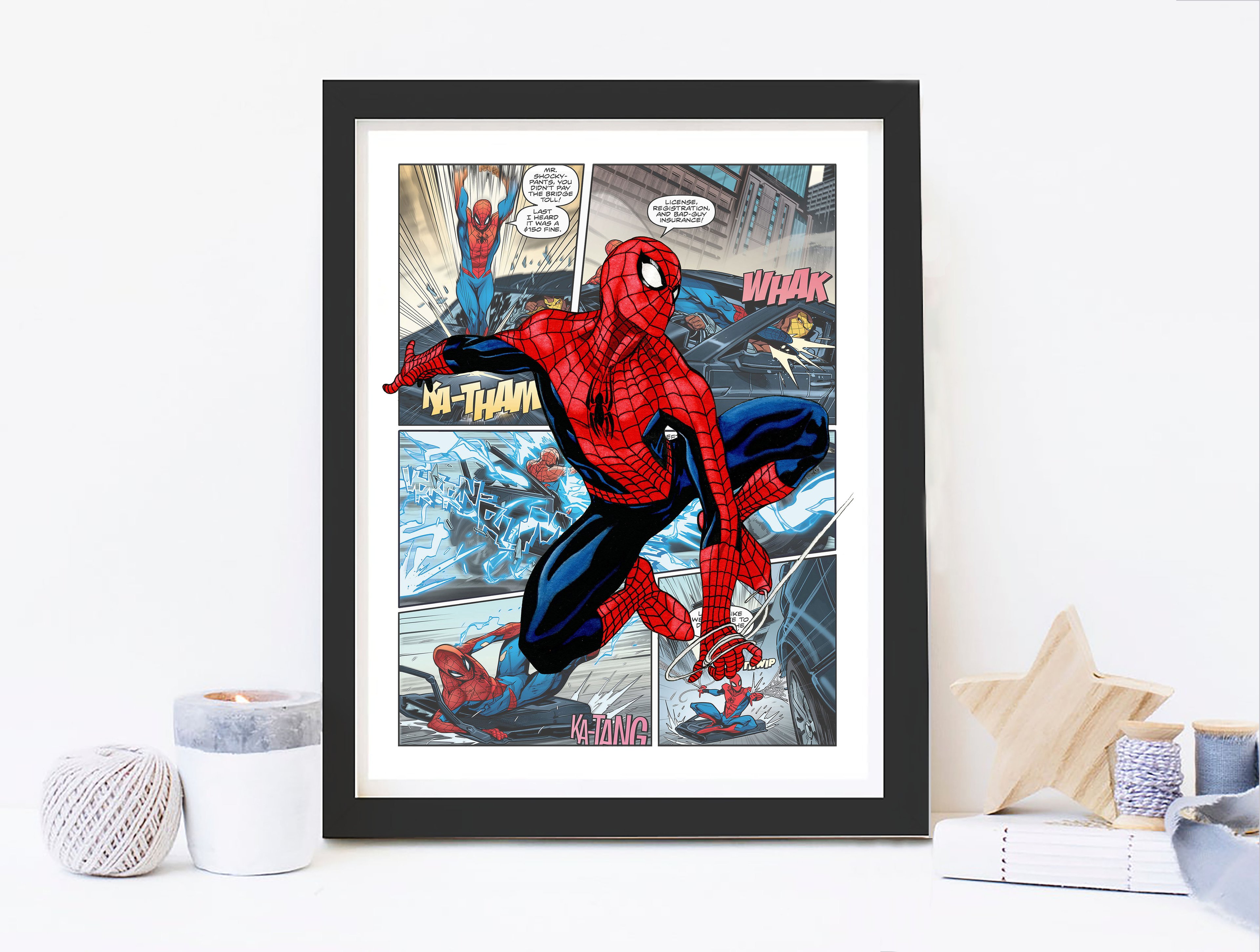 Superhero Marvel Avengers Posters & Prints - 8x10 Inches UNFRAMED Set of 9 Wall Art for Teen Boys Room and Girls Bedroom Decor - Birthday Gifts for Kids Room and Nursery.