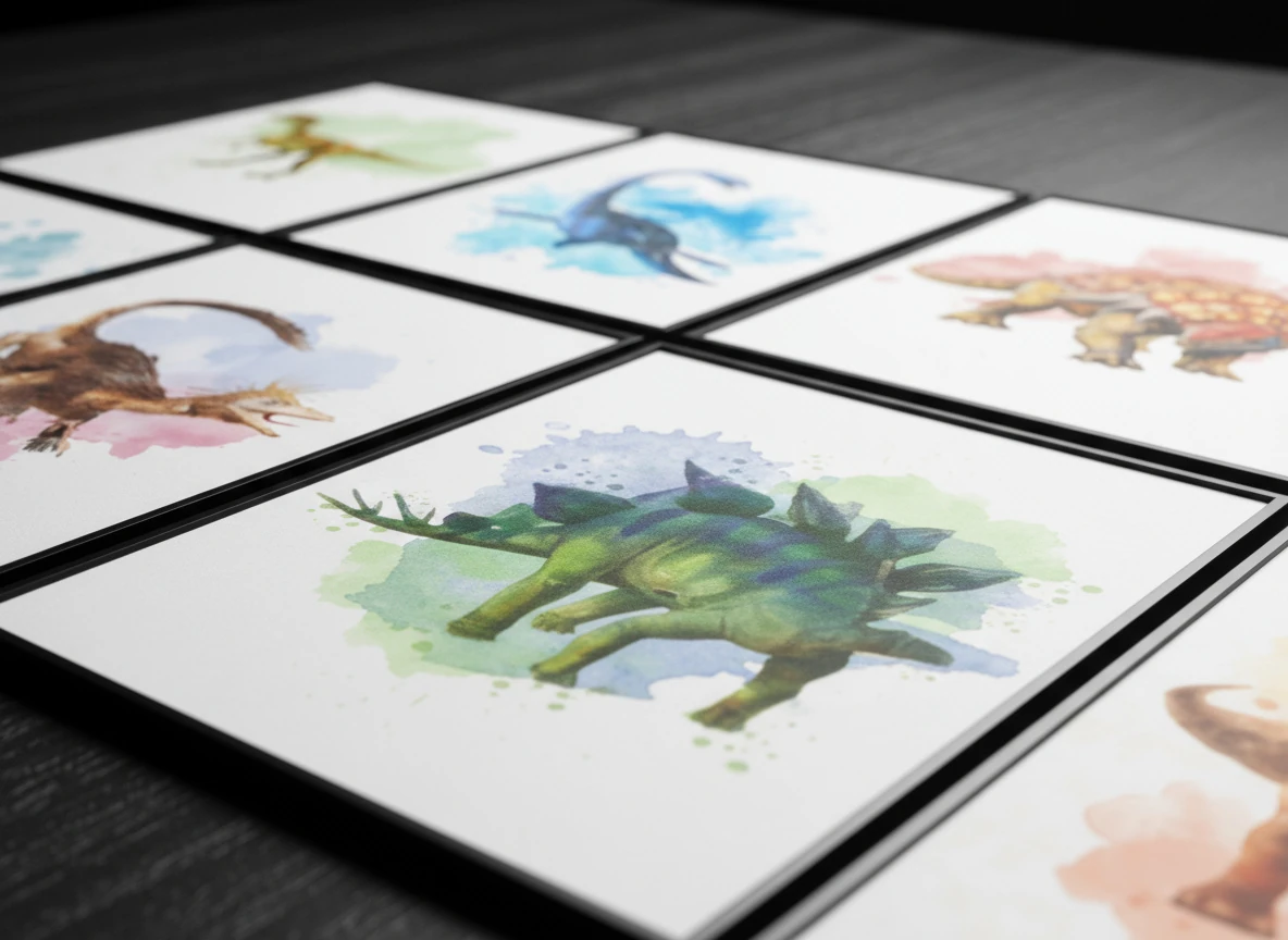 Mega Dinosaur Wall Art Poster Set - 12-Pack - T-Rex, Triceratops, Stegosaurus Prints - 8x10" Unframed Art for Kids Room & Nursery Decor)