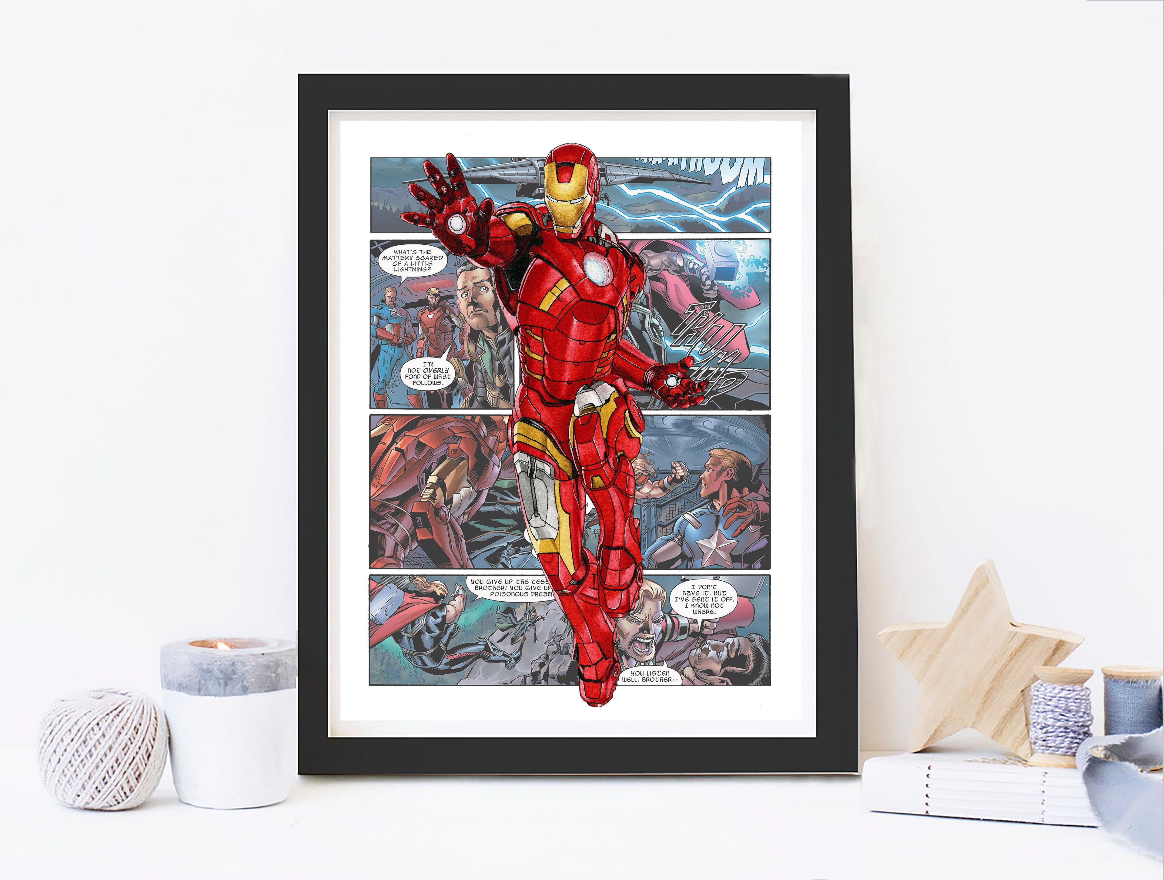 Superhero Marvel Avengers Posters & Prints - 8x10 Inches UNFRAMED Set of 9 Wall Art for Teen Boys Room and Girls Bedroom Decor - Birthday Gifts for Kids Room and Nursery.