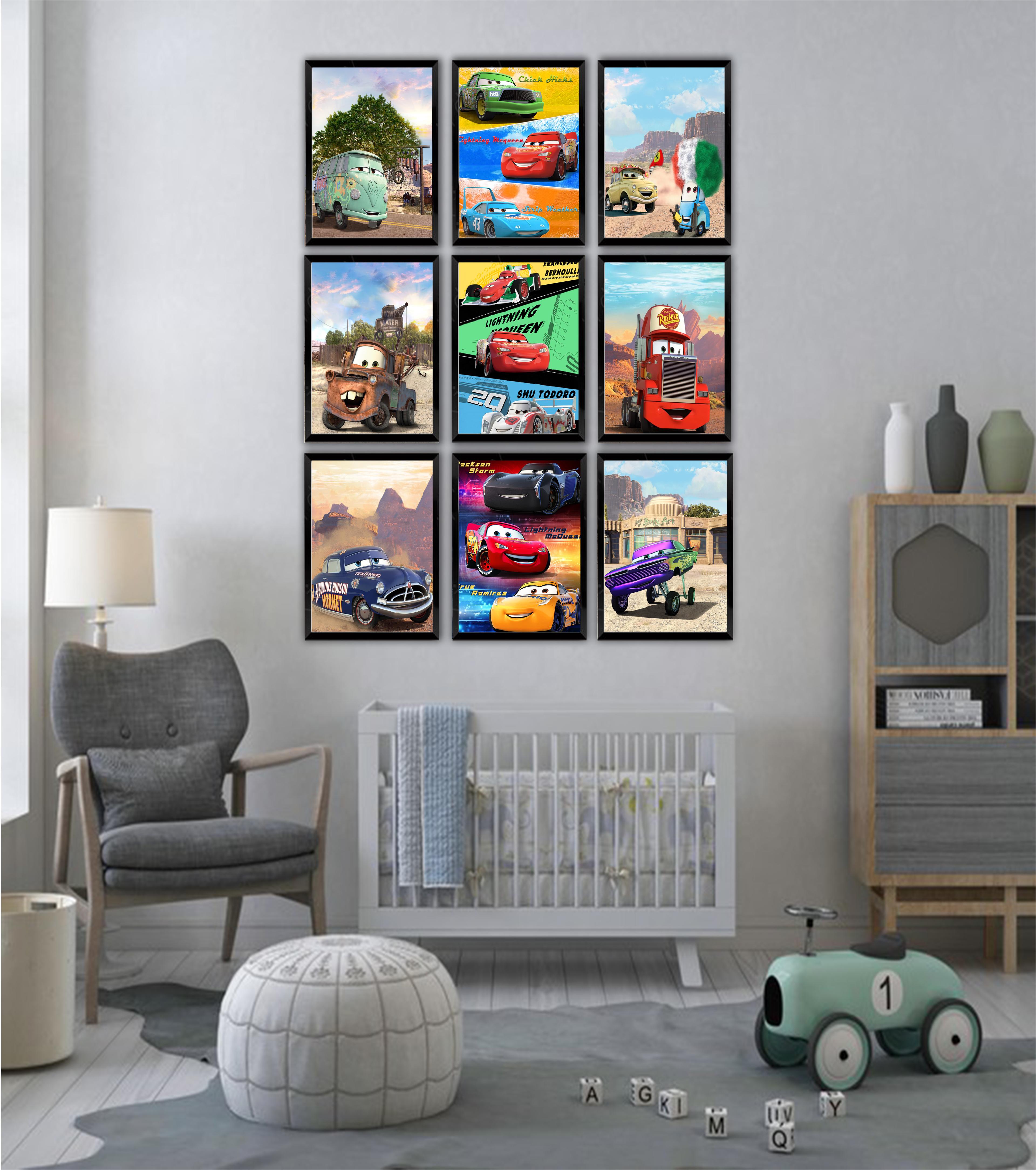 Disney Cars Movie Posters & Prints - 8x10 Inches UNFRAMED Set of 9 Wall Art for Teen Boys Room and Girls Bedroom Decor - Birthday Gifts for Kids Room and Nursery
