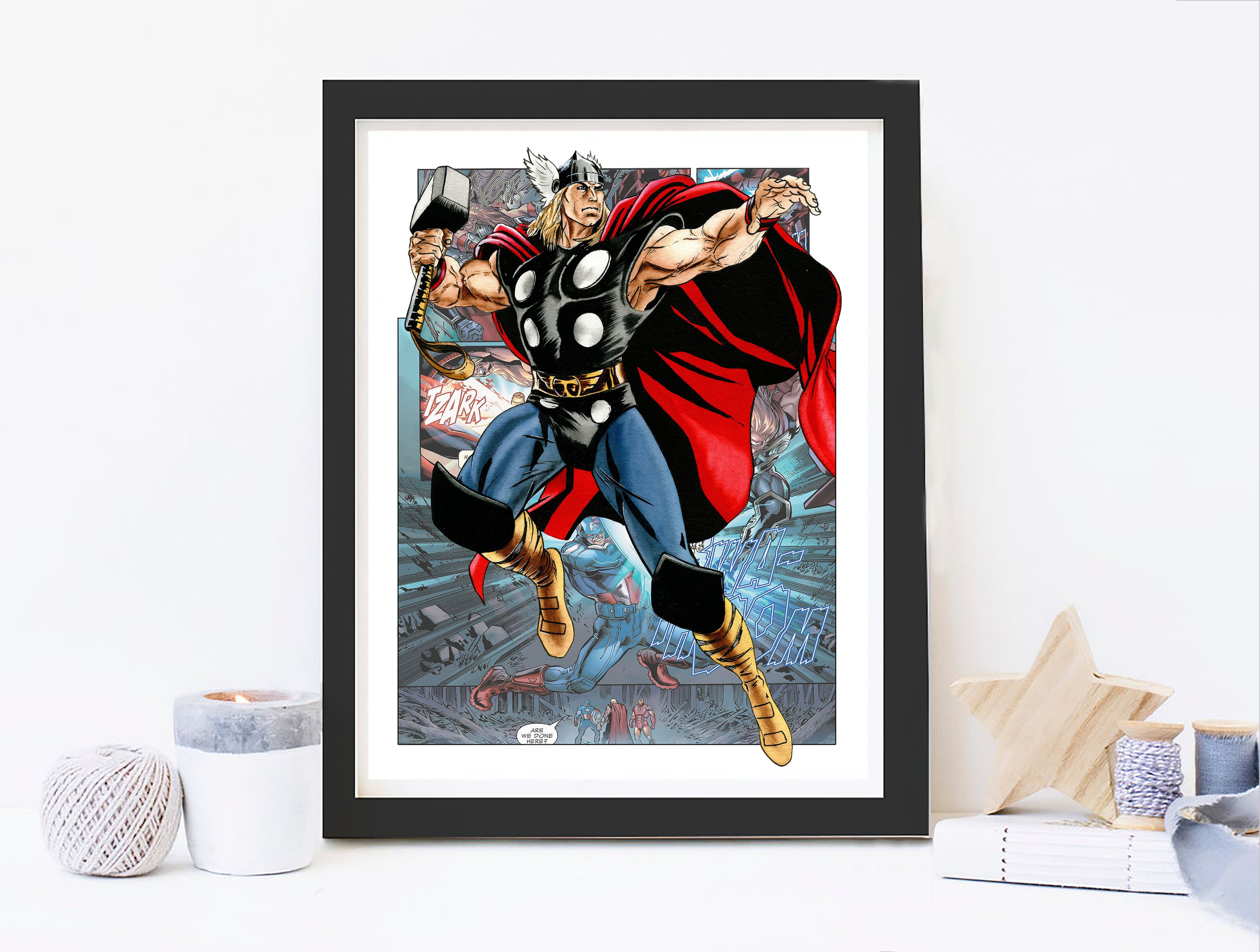 Superhero Marvel Avengers Posters & Prints - 8x10 Inches UNFRAMED Set of 9 Wall Art for Teen Boys Room and Girls Bedroom Decor - Birthday Gifts for Kids Room and Nursery.