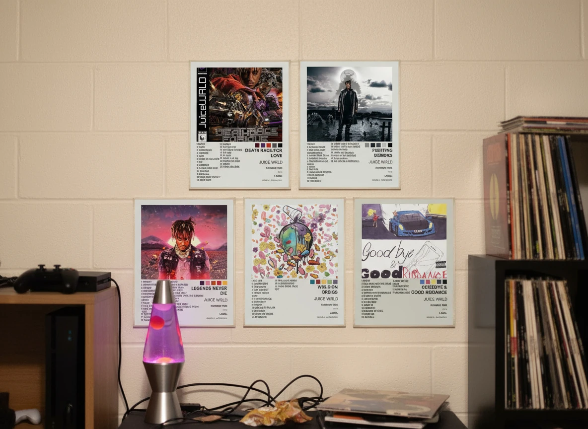 Juice WRLD Legends Never Die Poster Collection - 5 Pcs - Goodbye & Good Riddance, Death Race for Love Art - 8x10" Wall Decor