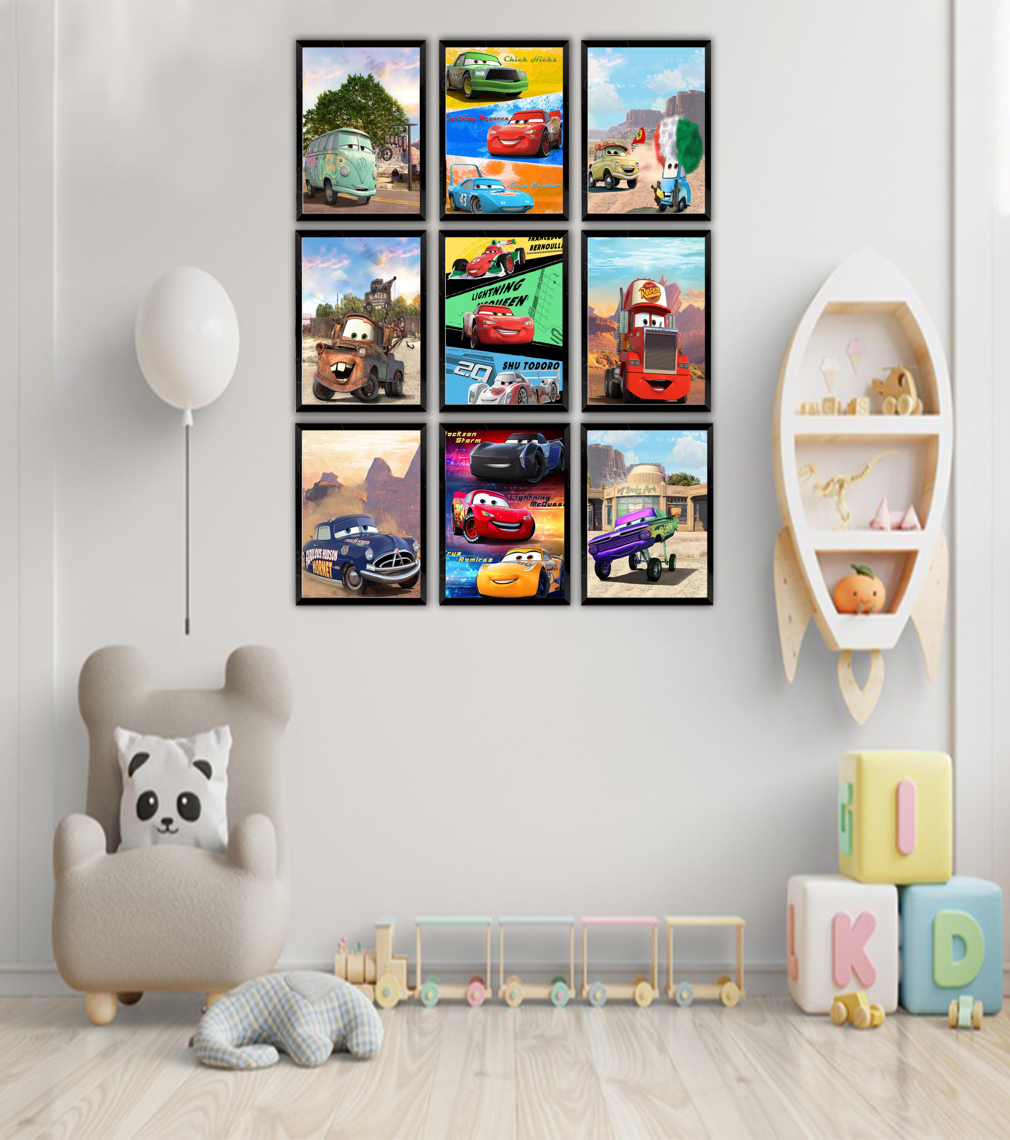 Disney Cars Movie Posters & Prints - 8x10 Inches UNFRAMED Set of 9 Wall Art for Teen Boys Room and Girls Bedroom Decor - Birthday Gifts for Kids Room and Nursery