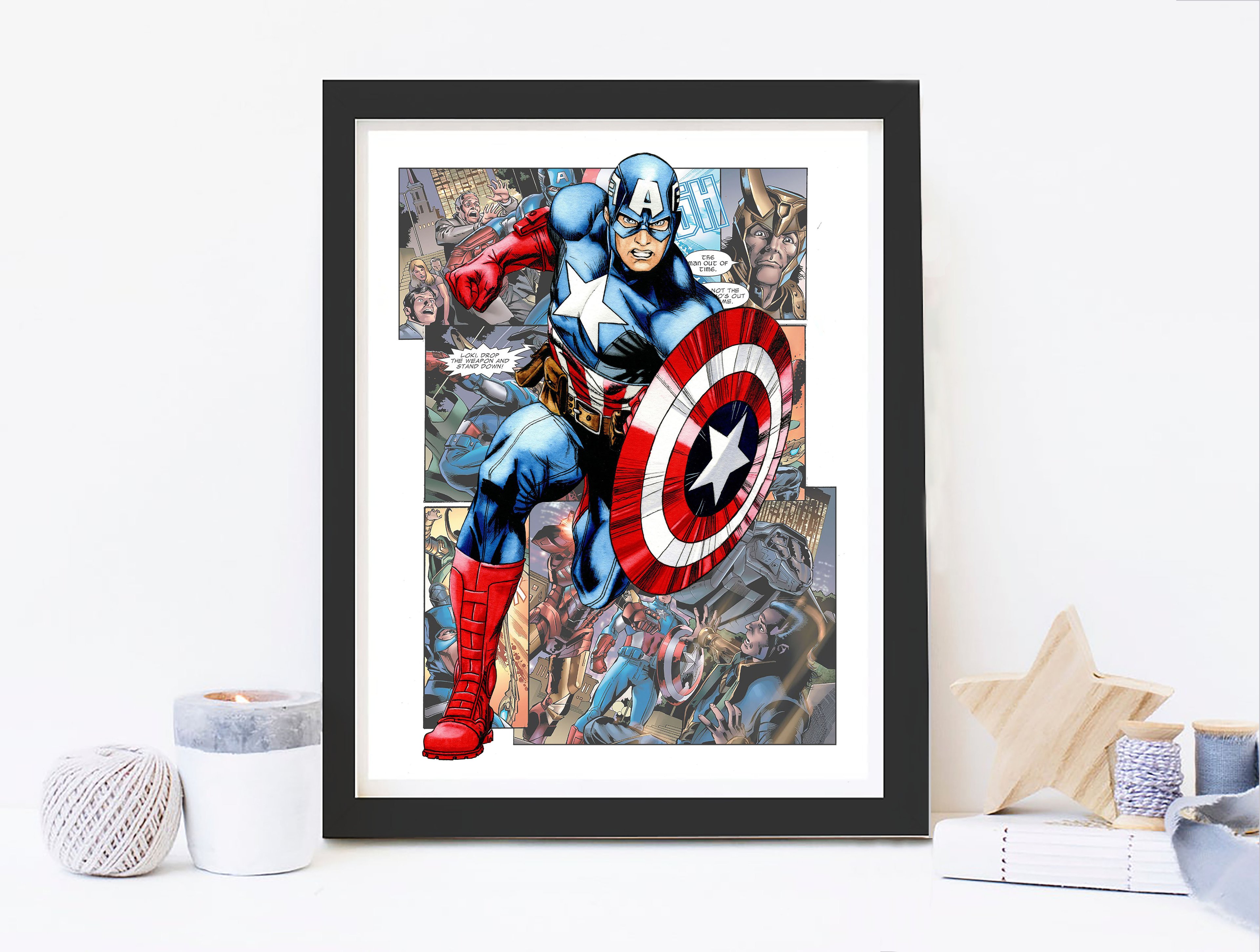 Superhero Marvel Avengers Posters & Prints - 8x10 Inches UNFRAMED Set of 9 Wall Art for Teen Boys Room and Girls Bedroom Decor - Birthday Gifts for Kids Room and Nursery.