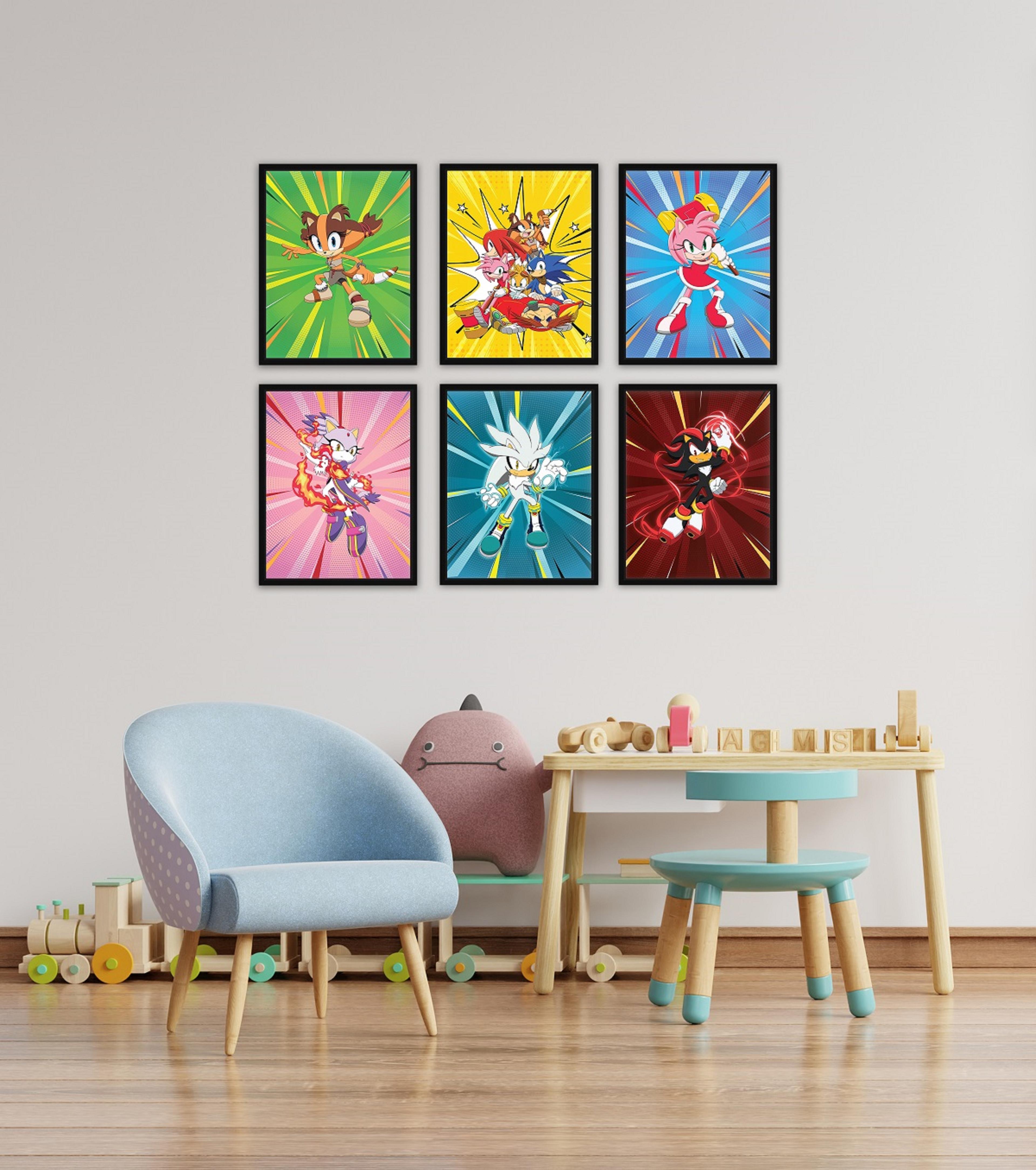 Sonic The Hedgehog Posters & Prints - 8x10 Inches UNFRAMED Set of 9 Wall Art for Teen Boys Room and Girls Bedroom Decor - Birthday Gifts for Kids Room and Nursery