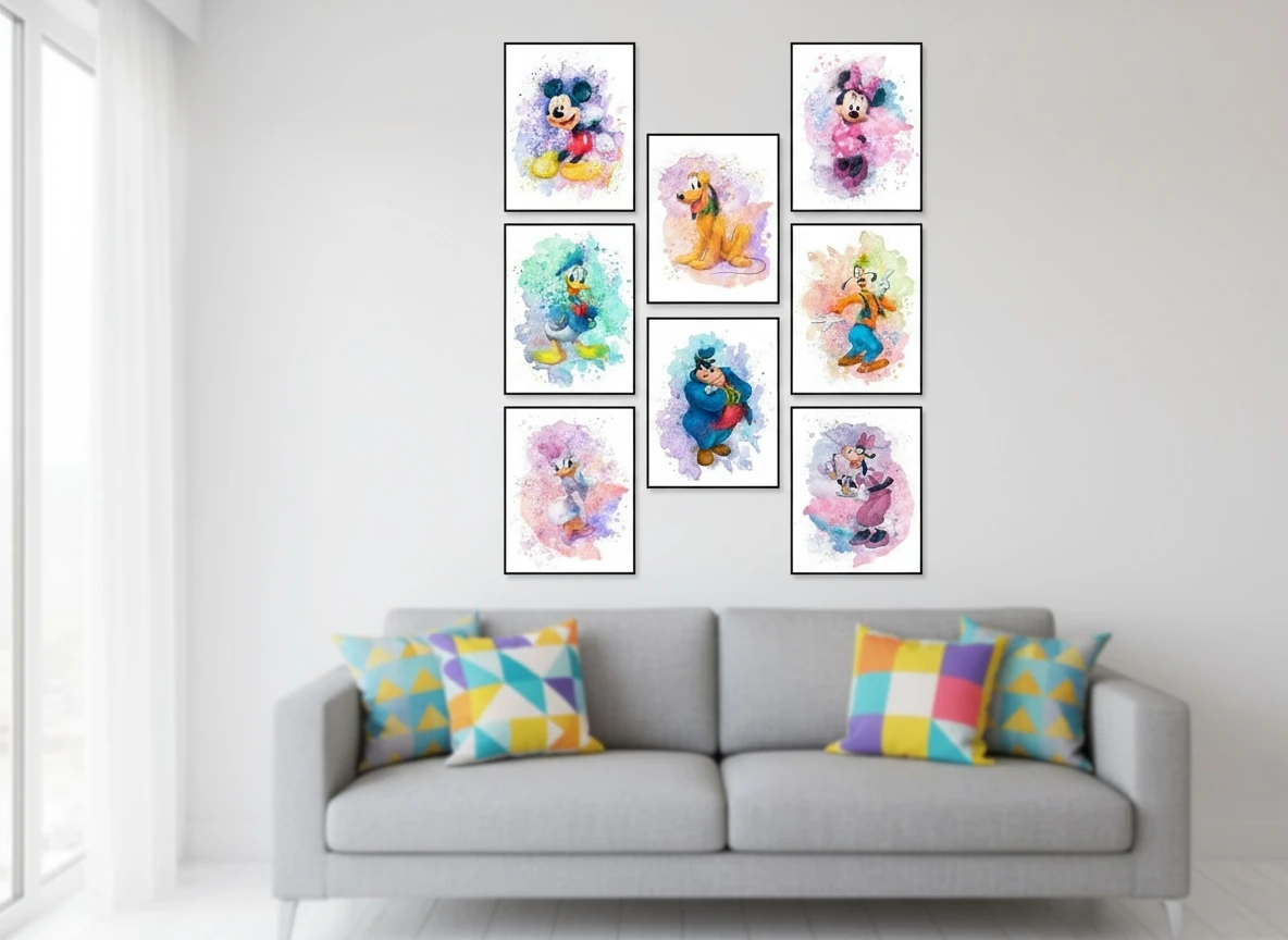 Vintage Mickey Mouse Poster Collection - 8-Pack - Disney Nursery & Kids Room Decor - 8x10" Unframed Wall Art