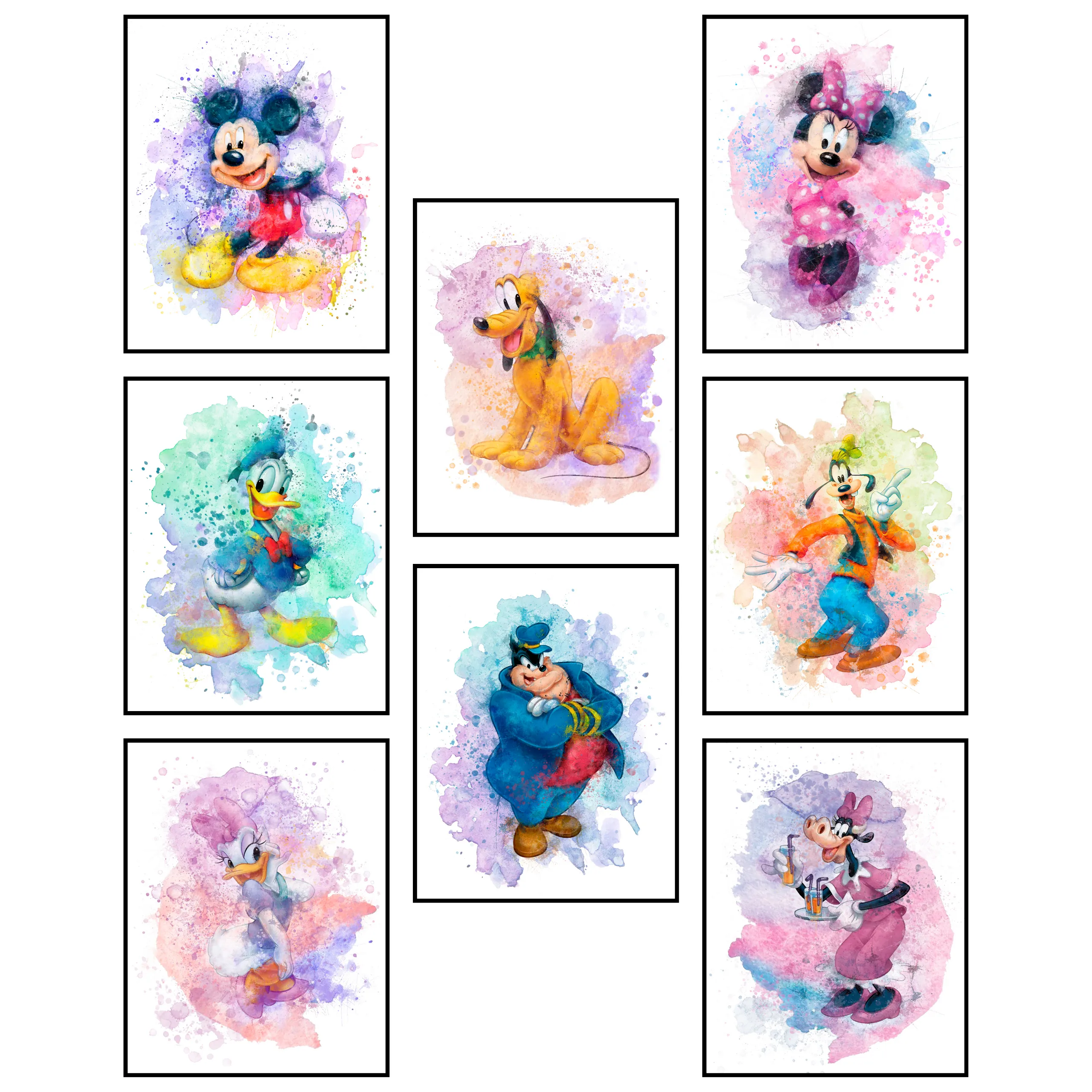Vintage Mickey Mouse Poster Collection - 8-Pack - Disney Nursery & Kids Room Decor - 8x10" Unframed Wall Art