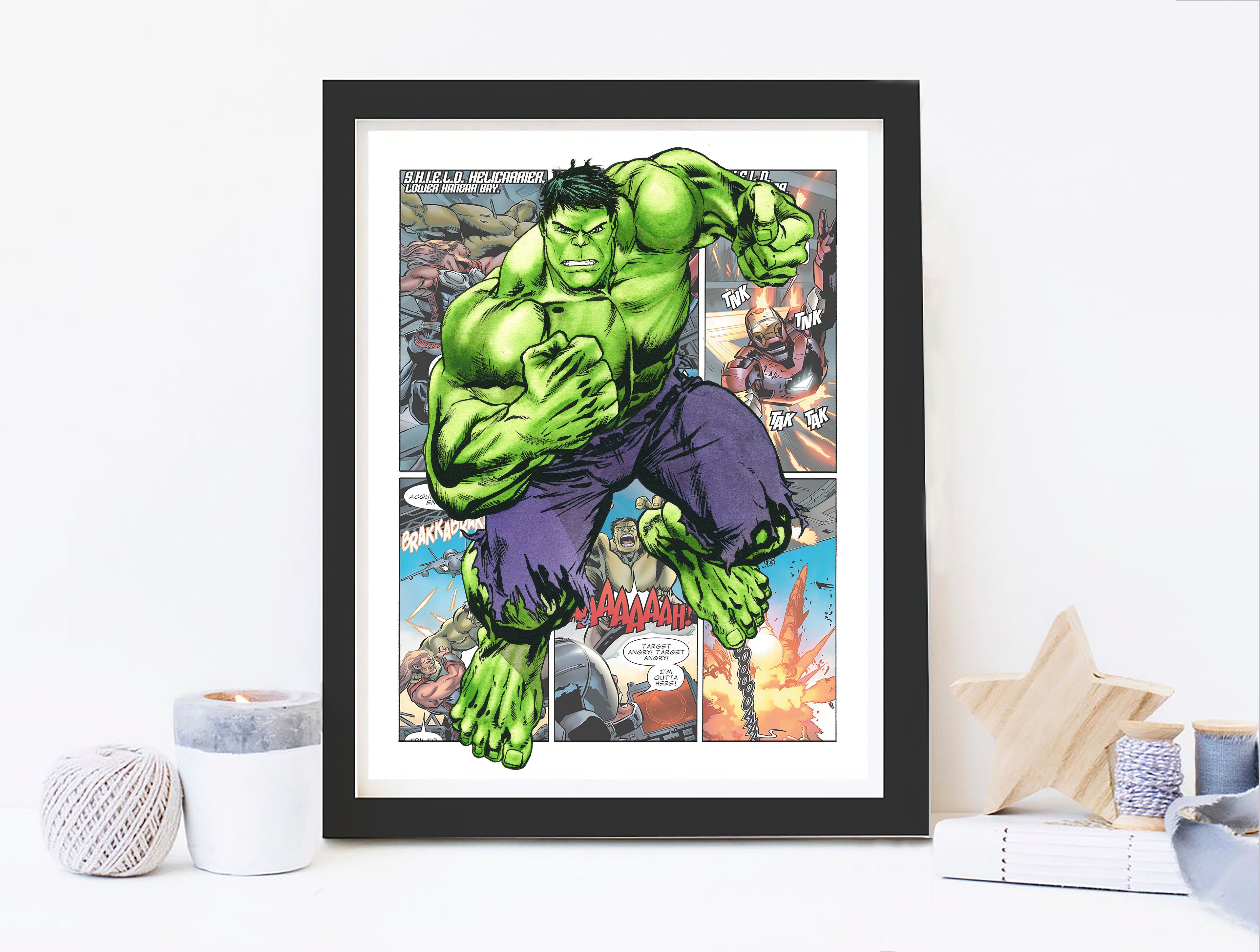 Superhero Marvel Avengers Posters & Prints - 8x10 Inches UNFRAMED Set of 9 Wall Art for Teen Boys Room and Girls Bedroom Decor - Birthday Gifts for Kids Room and Nursery.