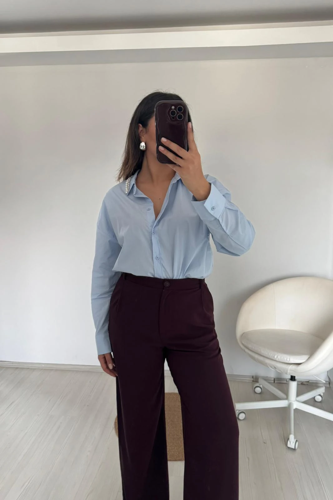 İnci Yaka Pamuk Gömlek