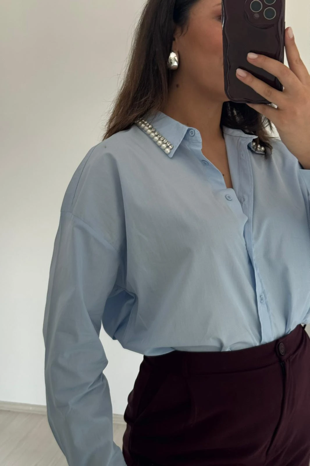 İnci Yaka Pamuk Gömlek