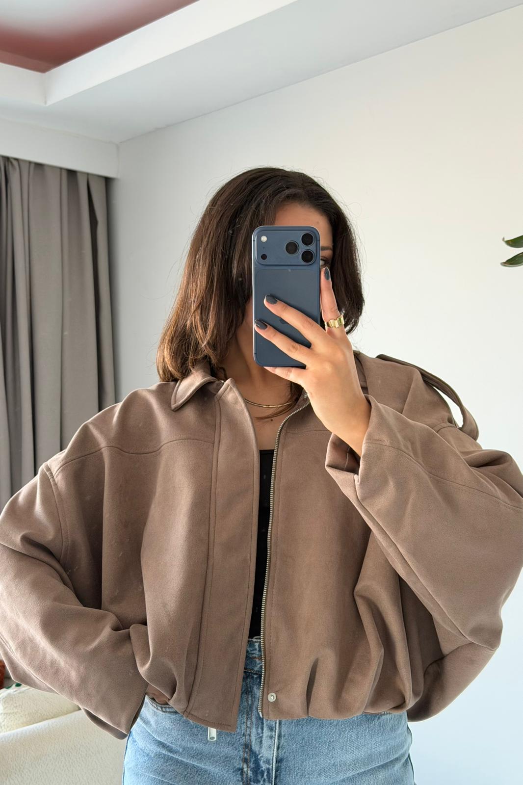 Süet Oversize Ceket