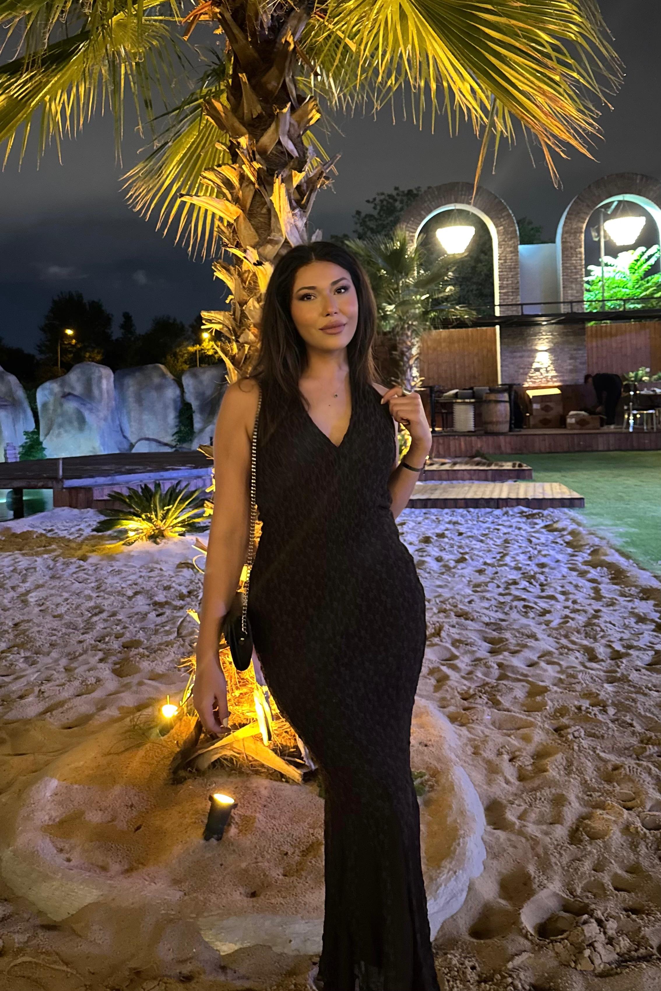 Luna Kahve Halter Elbise