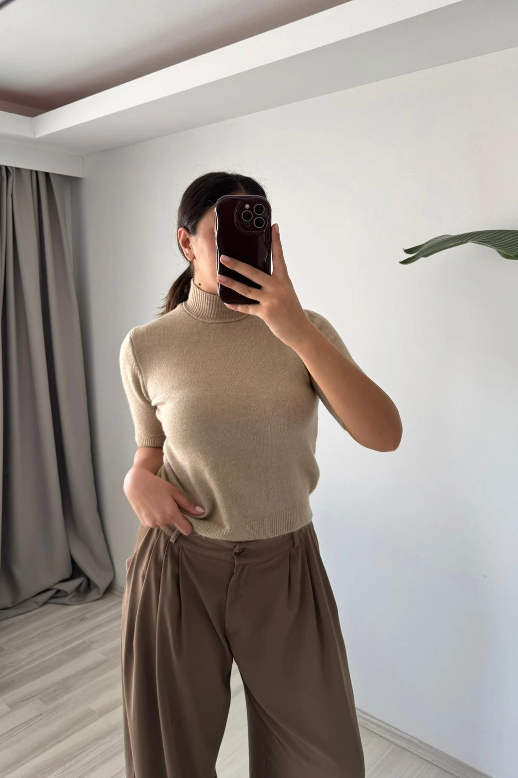 Kısa Kollu Yarım Balıkçı Triko