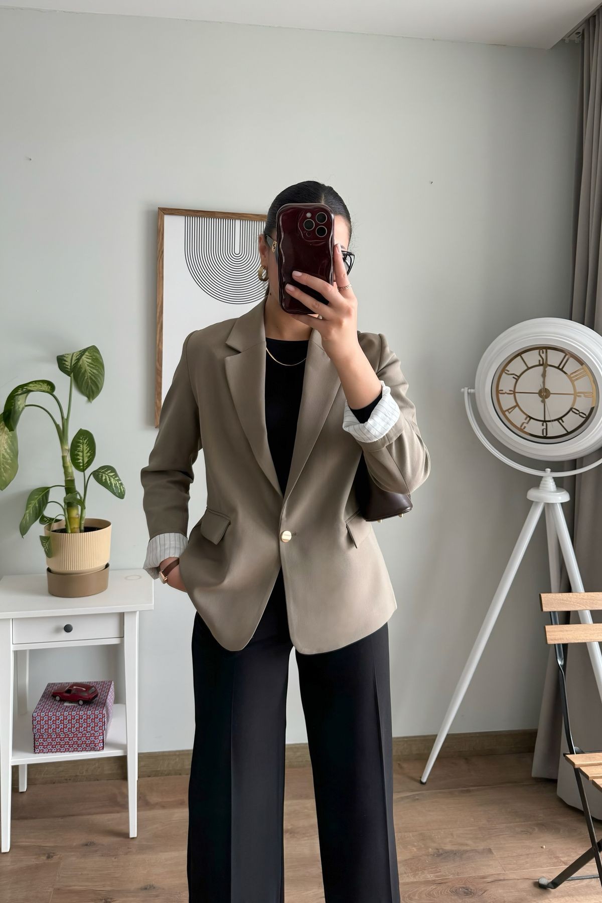 Vatkalı Vücuda Oturan Blazer Ceket