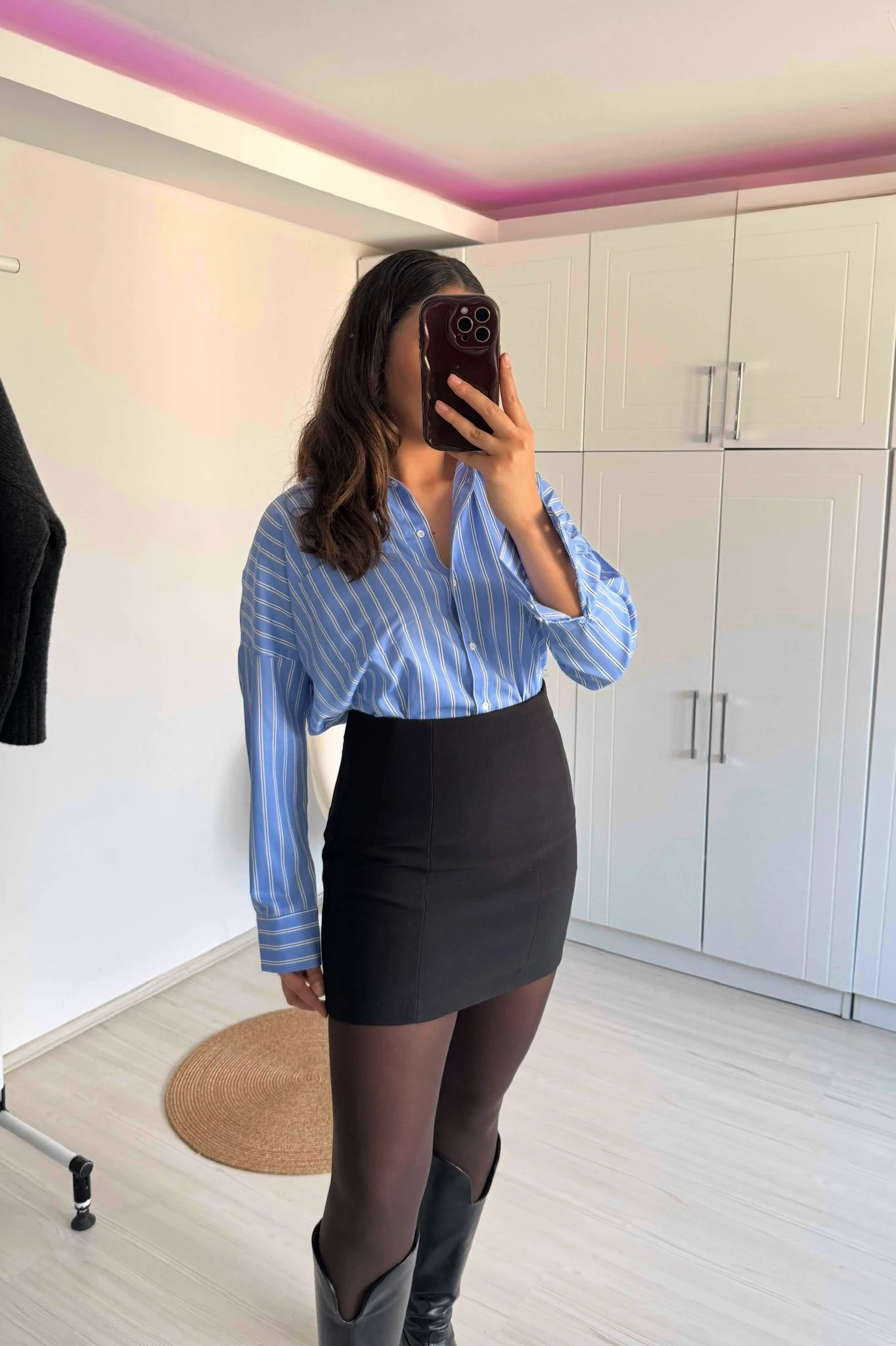 Yüksek Bel Basic Mini Etek – Siyah