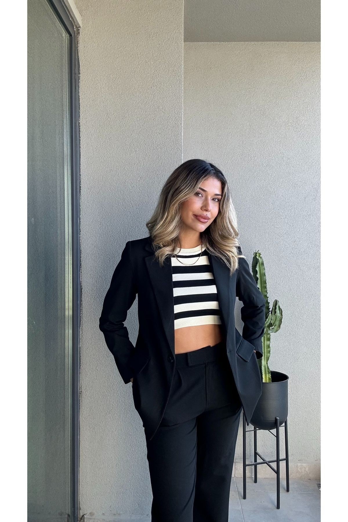 İçi Astarlı Tek Düğmeli Blazer Ceket