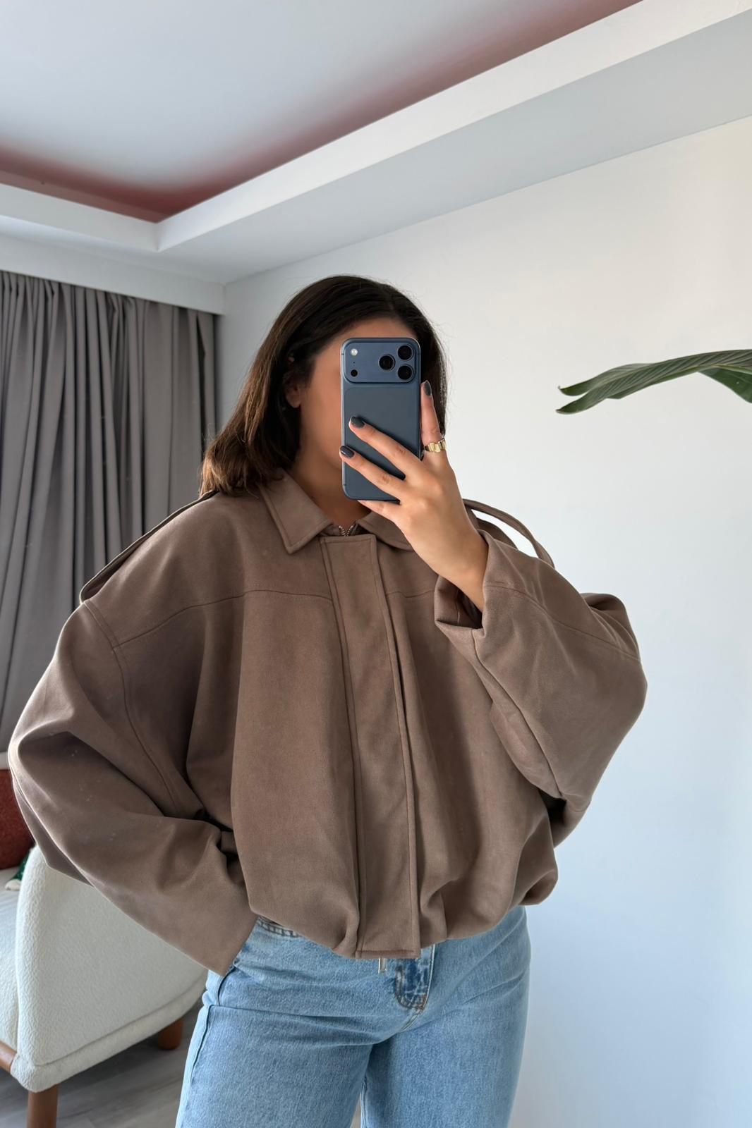 Süet Oversize Ceket