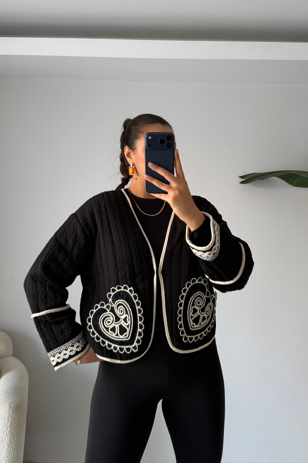 Folk Nakış Detaylı Kısa Ceket