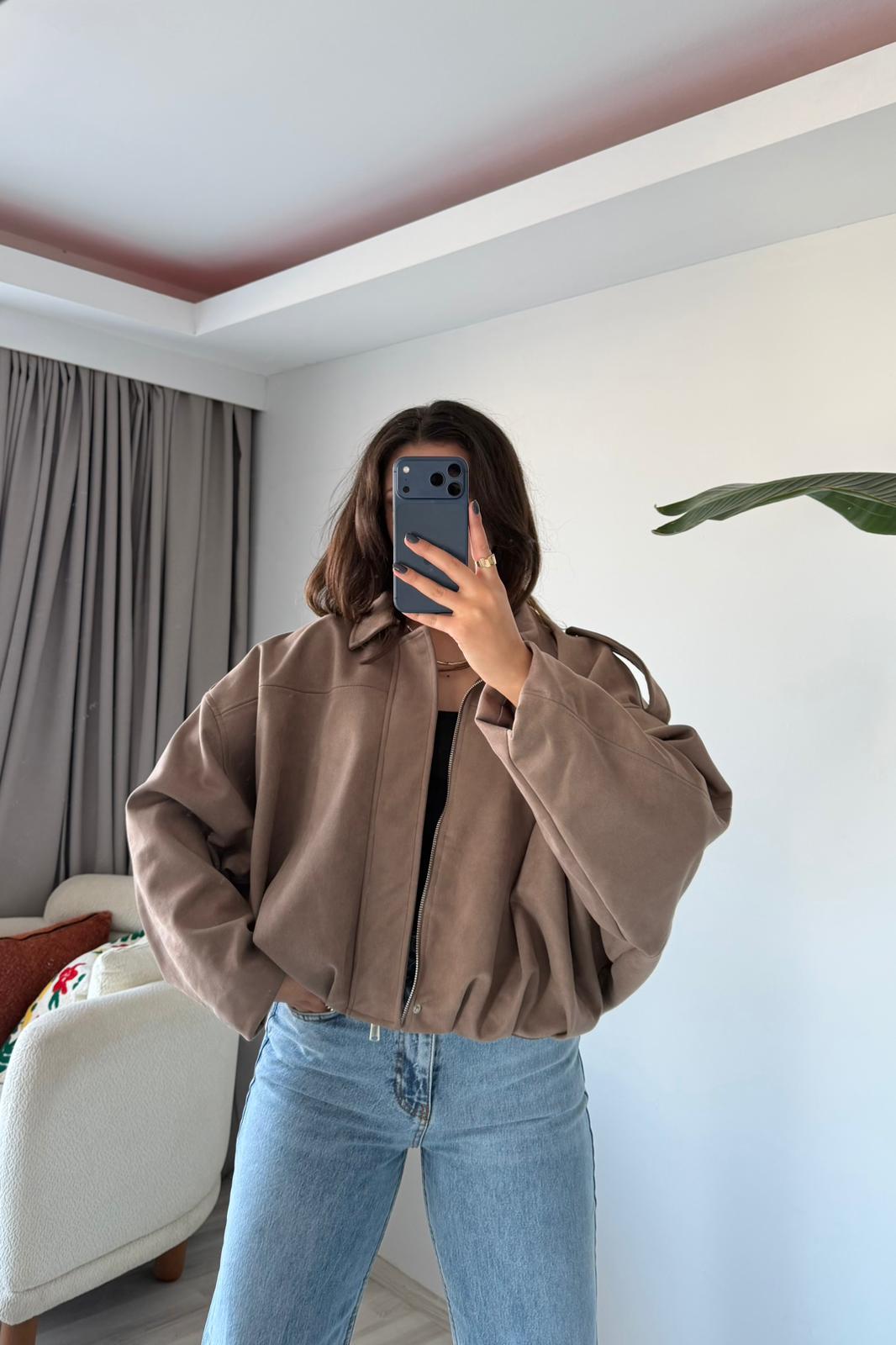 Süet Oversize Ceket