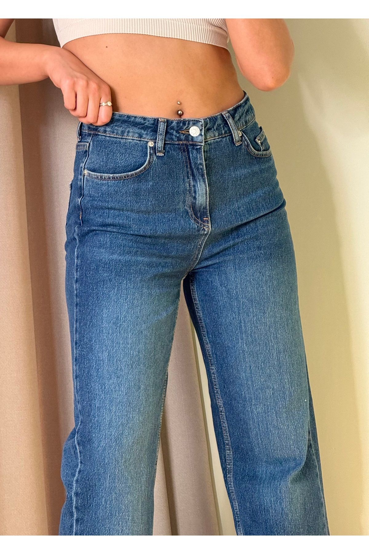 Koyu Mavi Straight Jean