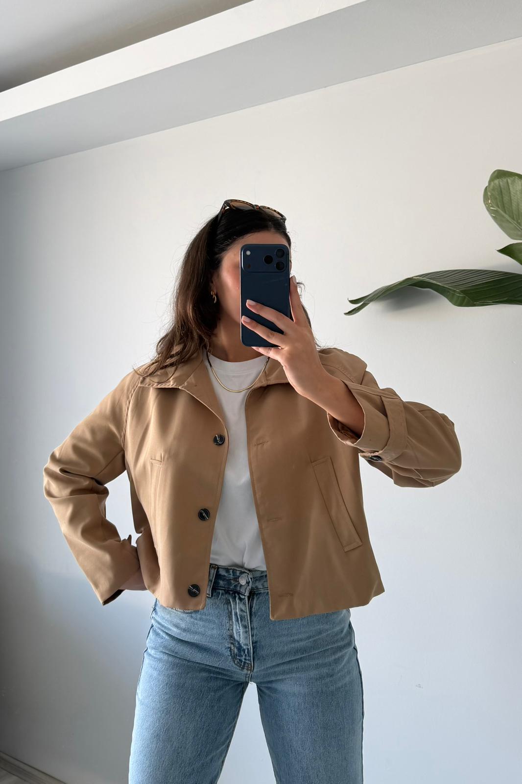  Kısa Trençkot – Camel