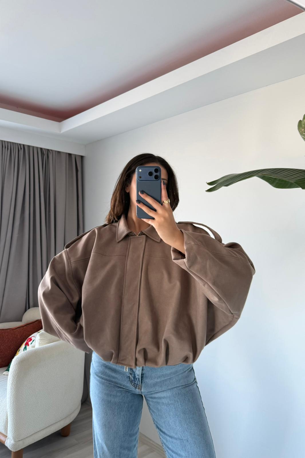 Süet Oversize Ceket