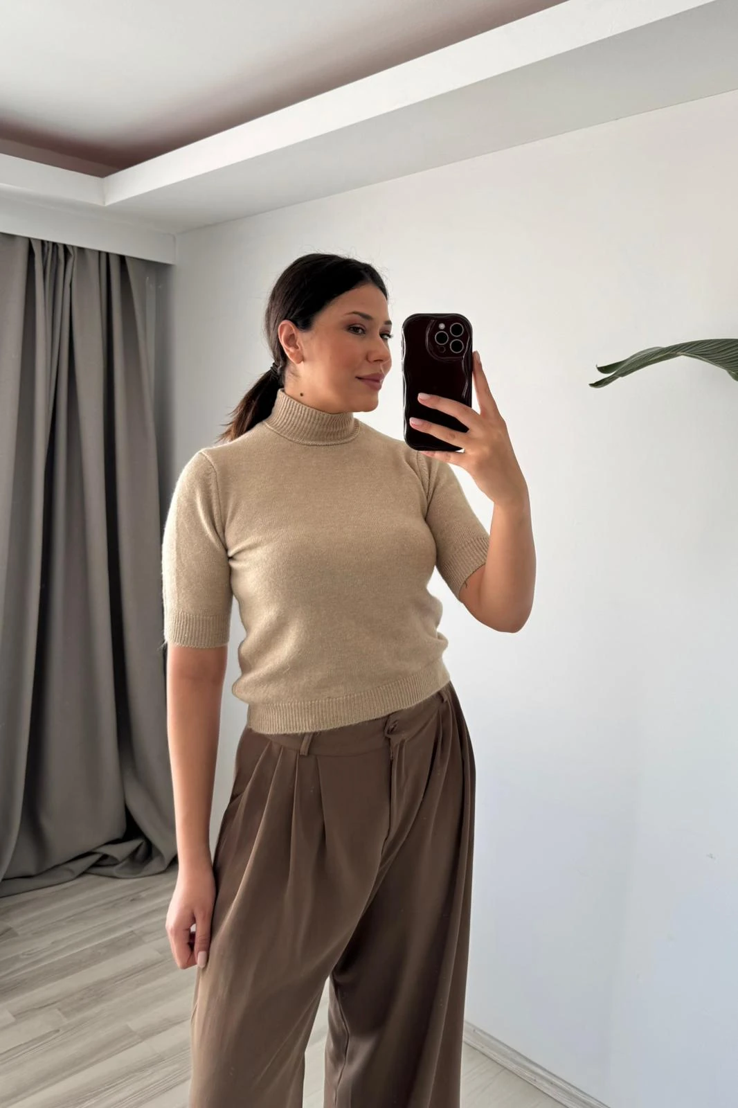 Kısa Kollu Yarım Balıkçı Triko