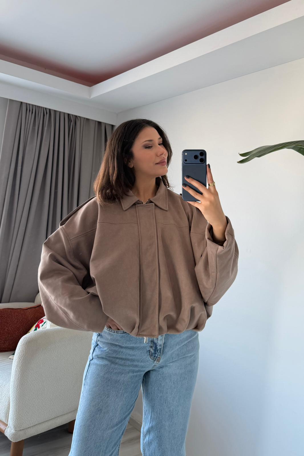 Süet Oversize Ceket