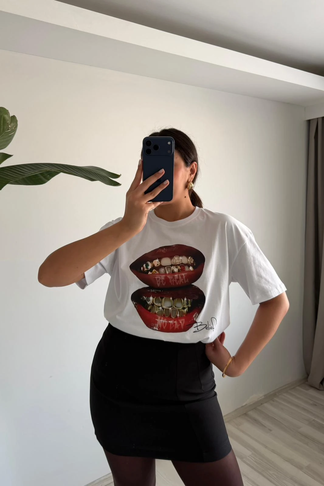 Baskılı Oversize Tişört – 3 Farklı Tasarım - Be Real Baskılı Tişört