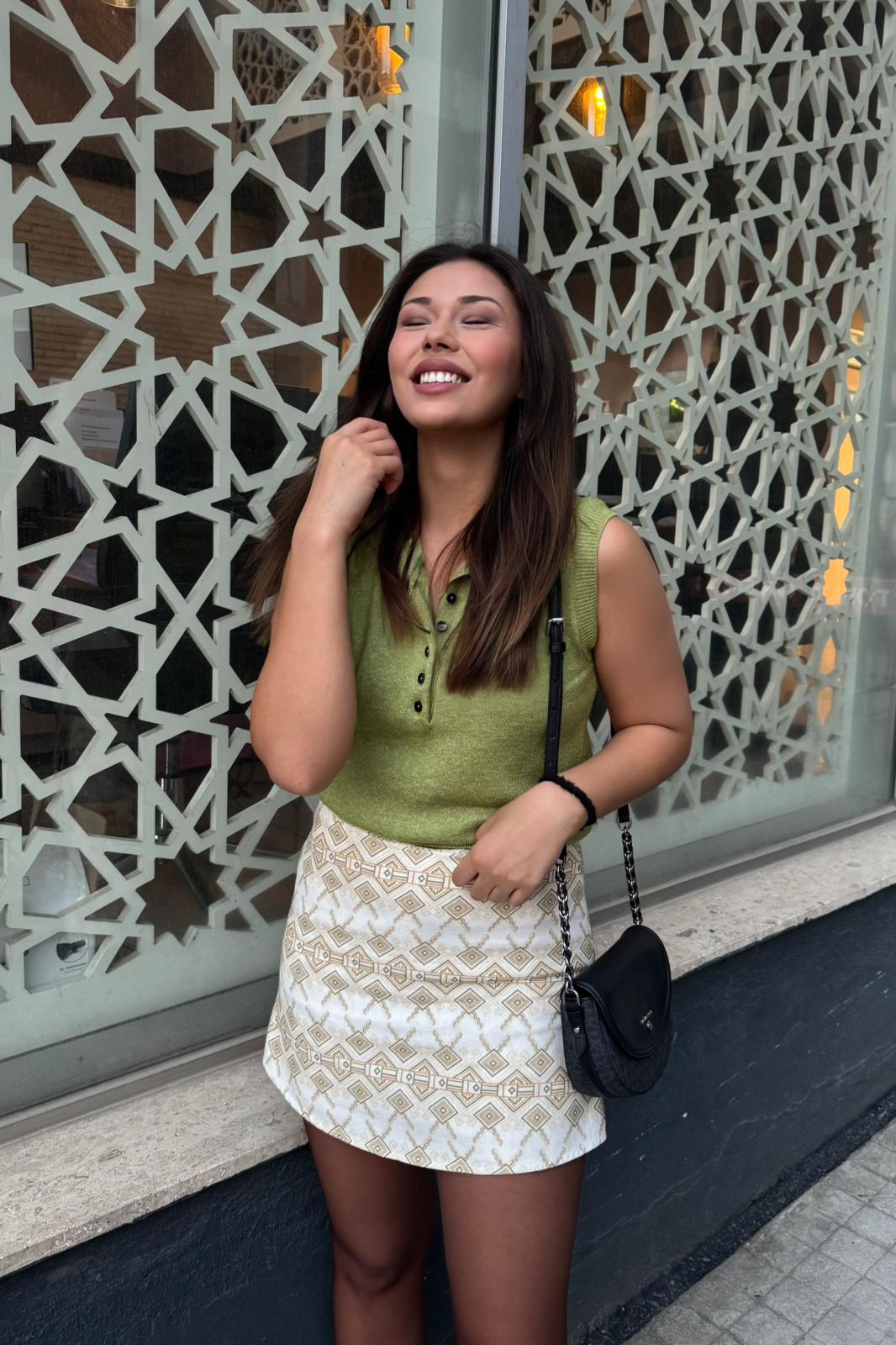 Etnik Desen Şort Etek