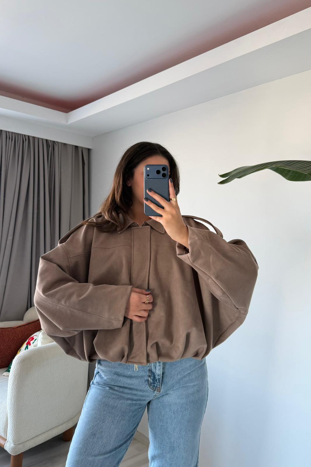 Süet Oversize Ceket