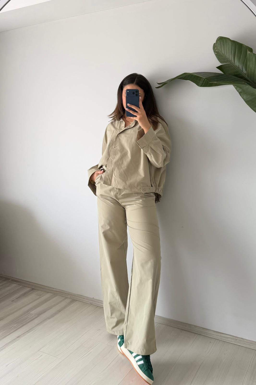 Hacimli Gömlek Palazzo Takım