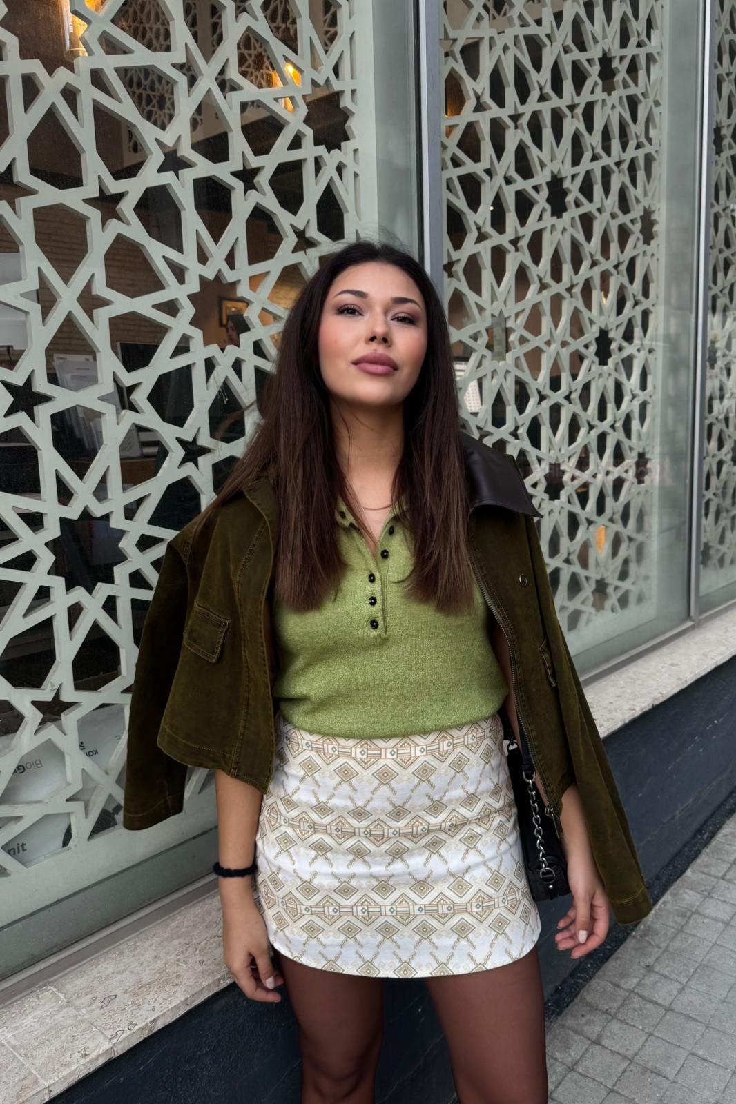 Etnik Desen Şort Etek