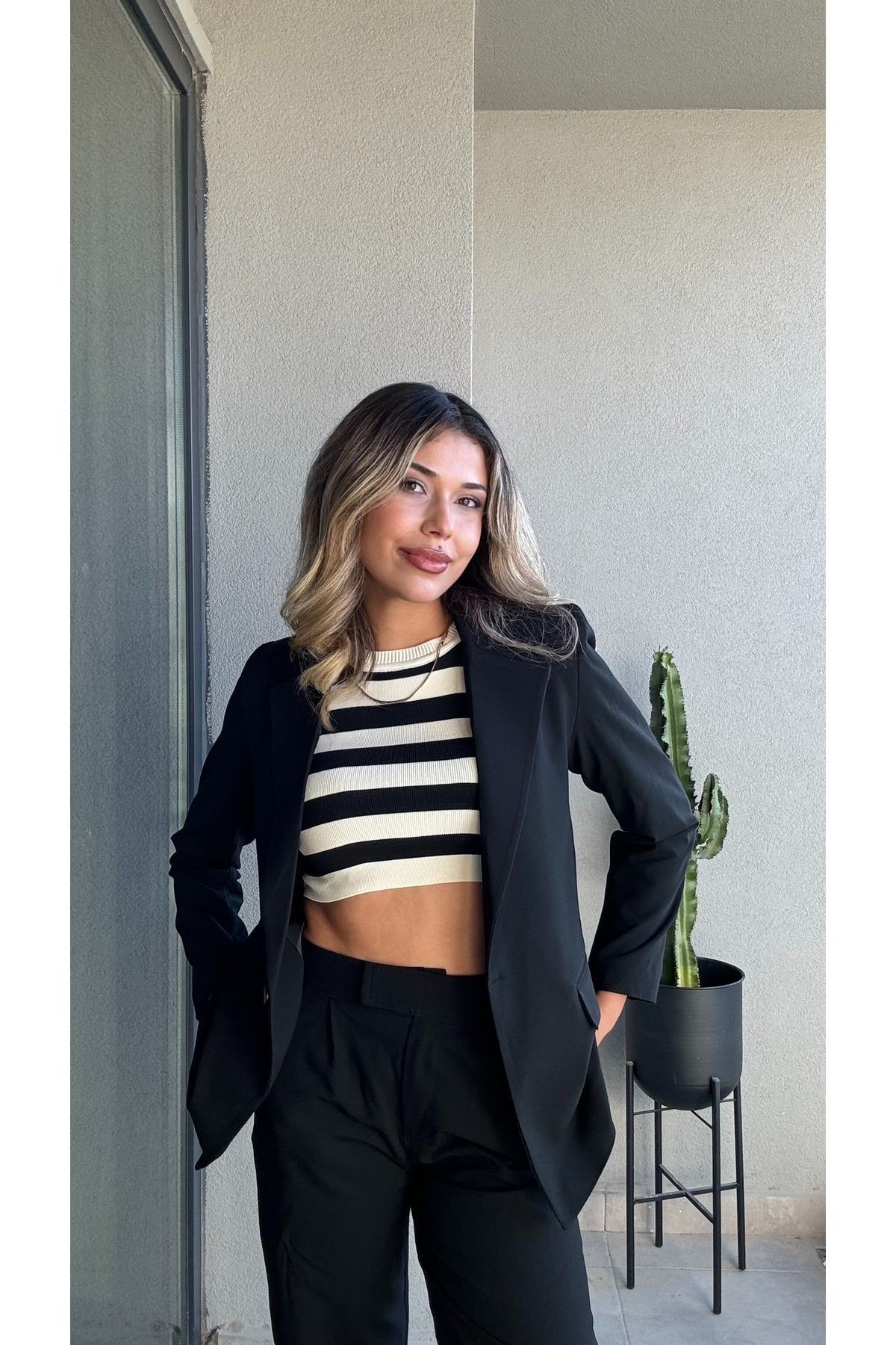 İçi Astarlı Tek Düğmeli Blazer Ceket