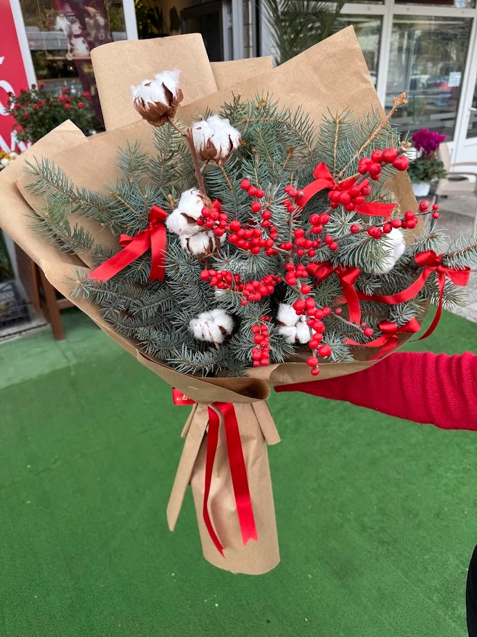 İlex, Pamuk ve Çam Dalları - 2