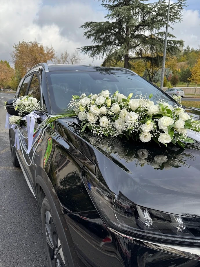 Beyaz Lisyantus - Gelin Arabası Süsleme Hizmeti 103