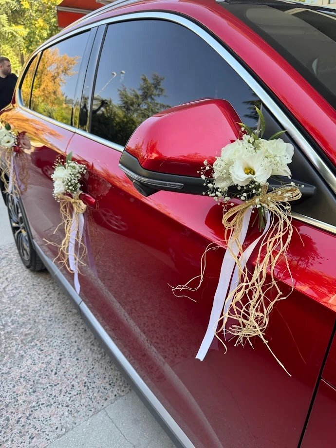 Beyaz Lisyantus - Gelin Arabası Süsleme Hizmeti - 101