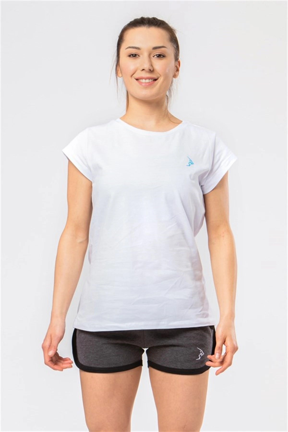 Gymlegend Kadın Beyaz Pike Kısa Kollu Basic Tişört