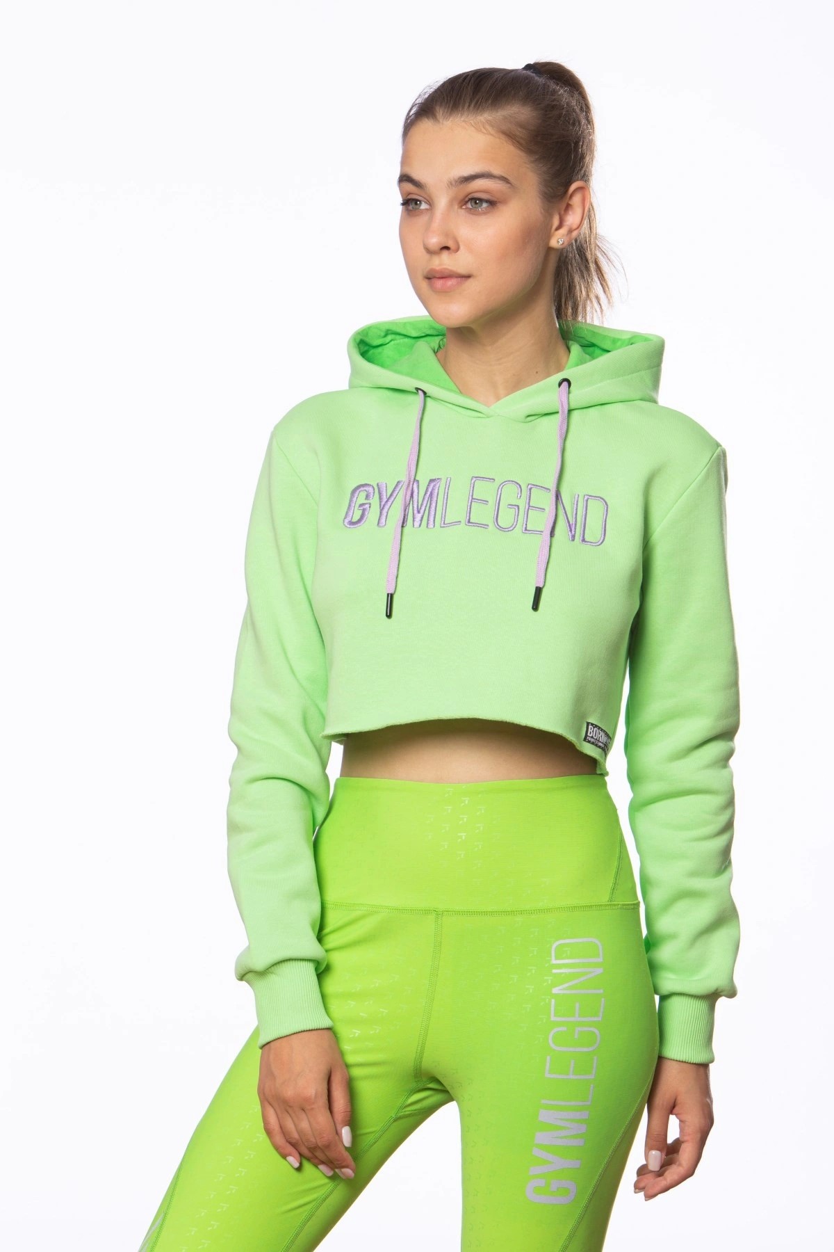 Siren Kadın Kapüşonlu Kısa Sweatshirt - Yeşil
