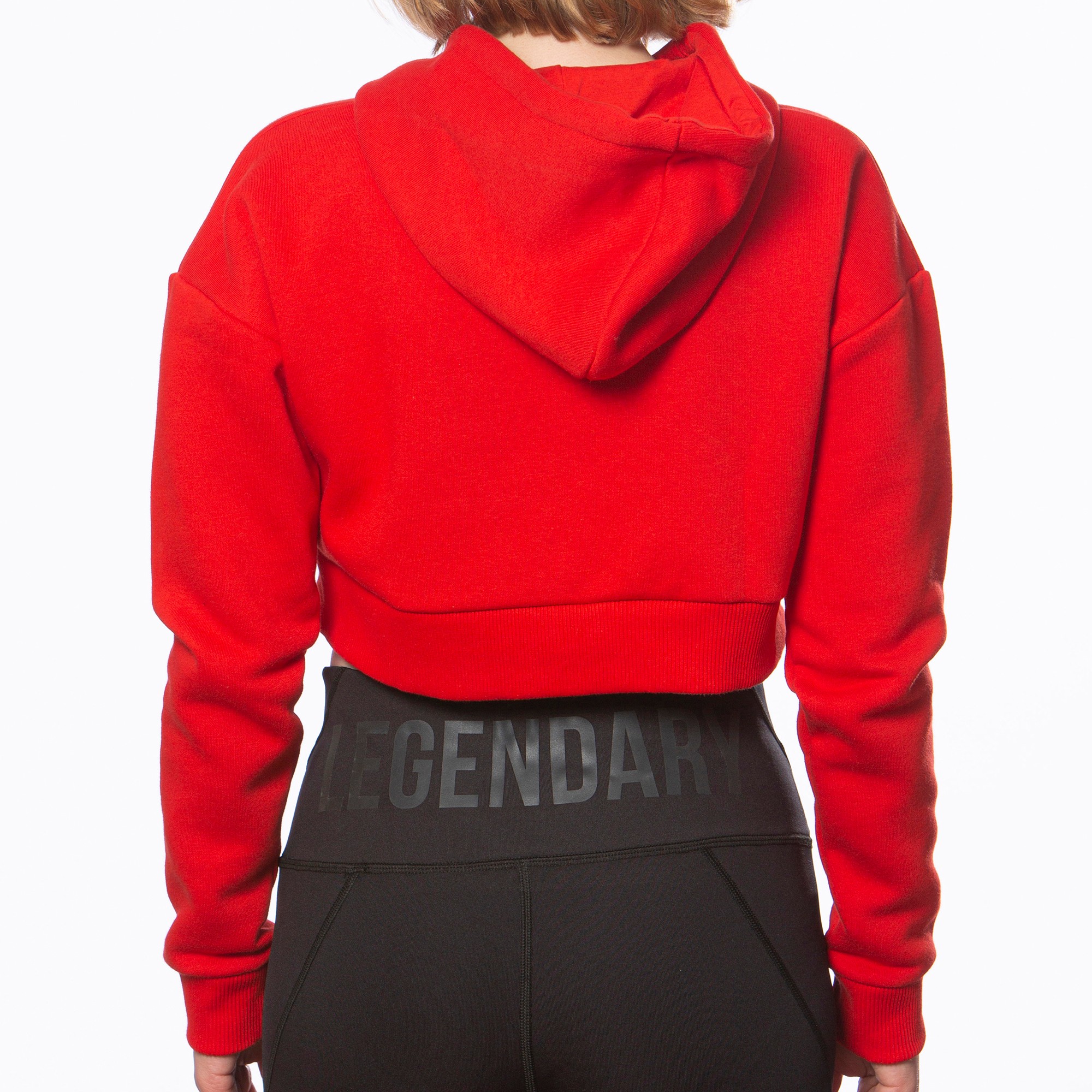 Nymphe Kadın Kırmızı Kapüşonlu Sweatshirt Kısa
