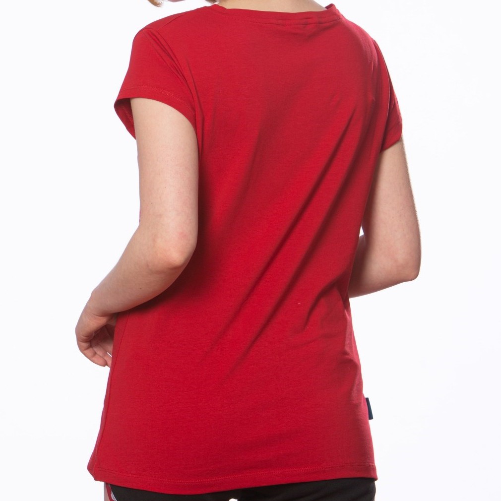Kadın Kırmızı Süprem Kısa Kollu Basic Tişört