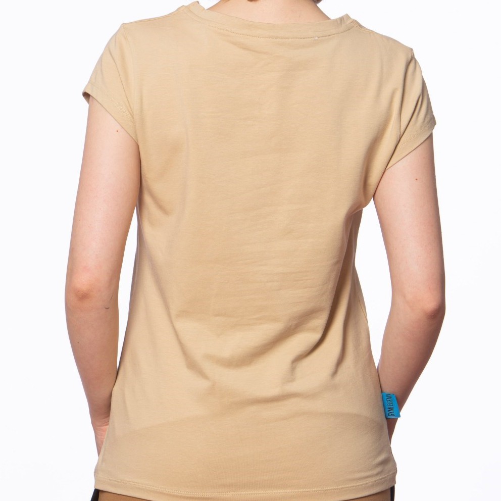 Kadın Camel Süprem Kısa Kollu Basic Tişört