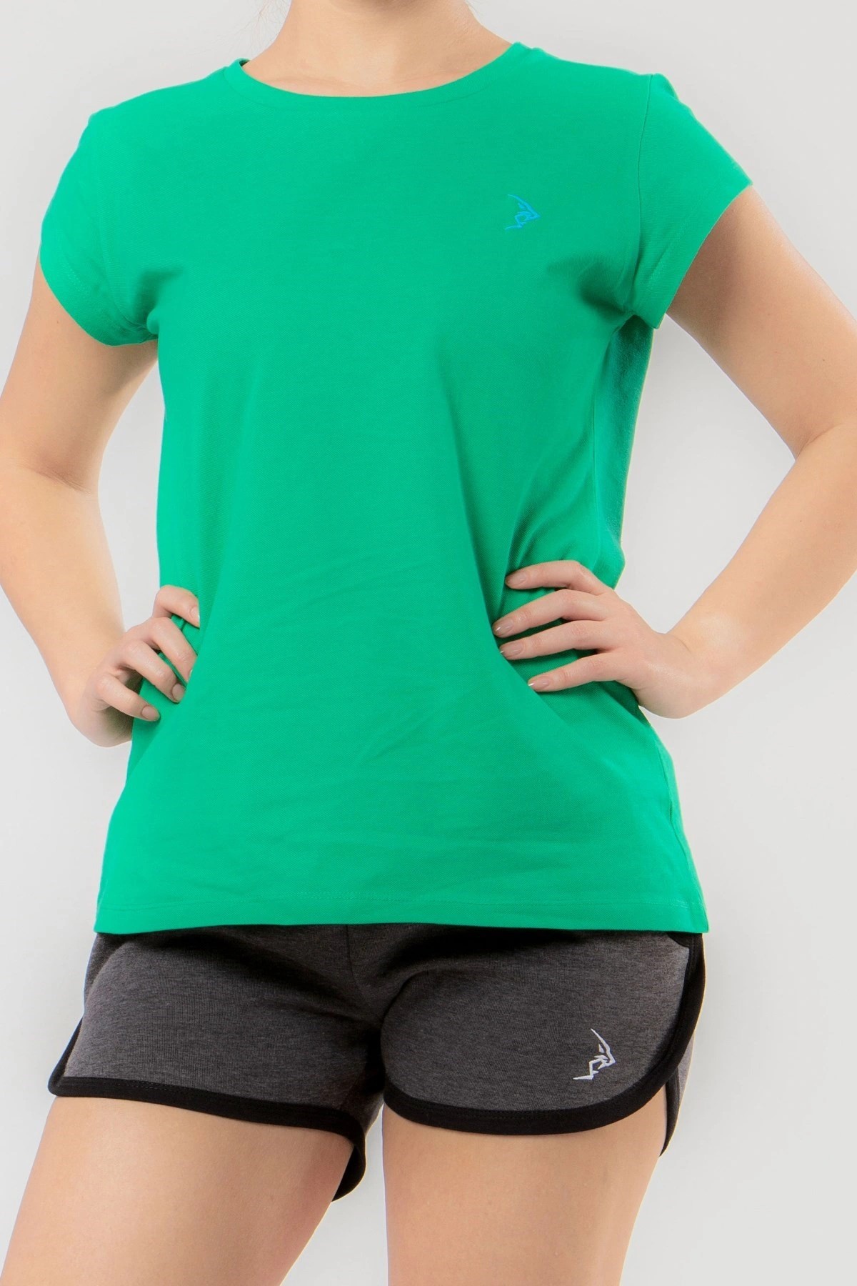 Gymlegend Kadın Yeşil Pike Kısa Kollu Basic Tişört